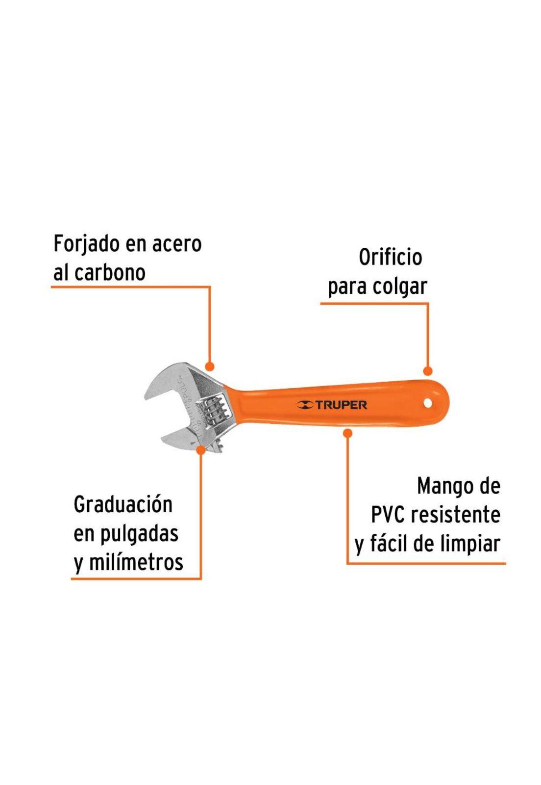 Llave Francesa Truper 6 Pet-6x-2
