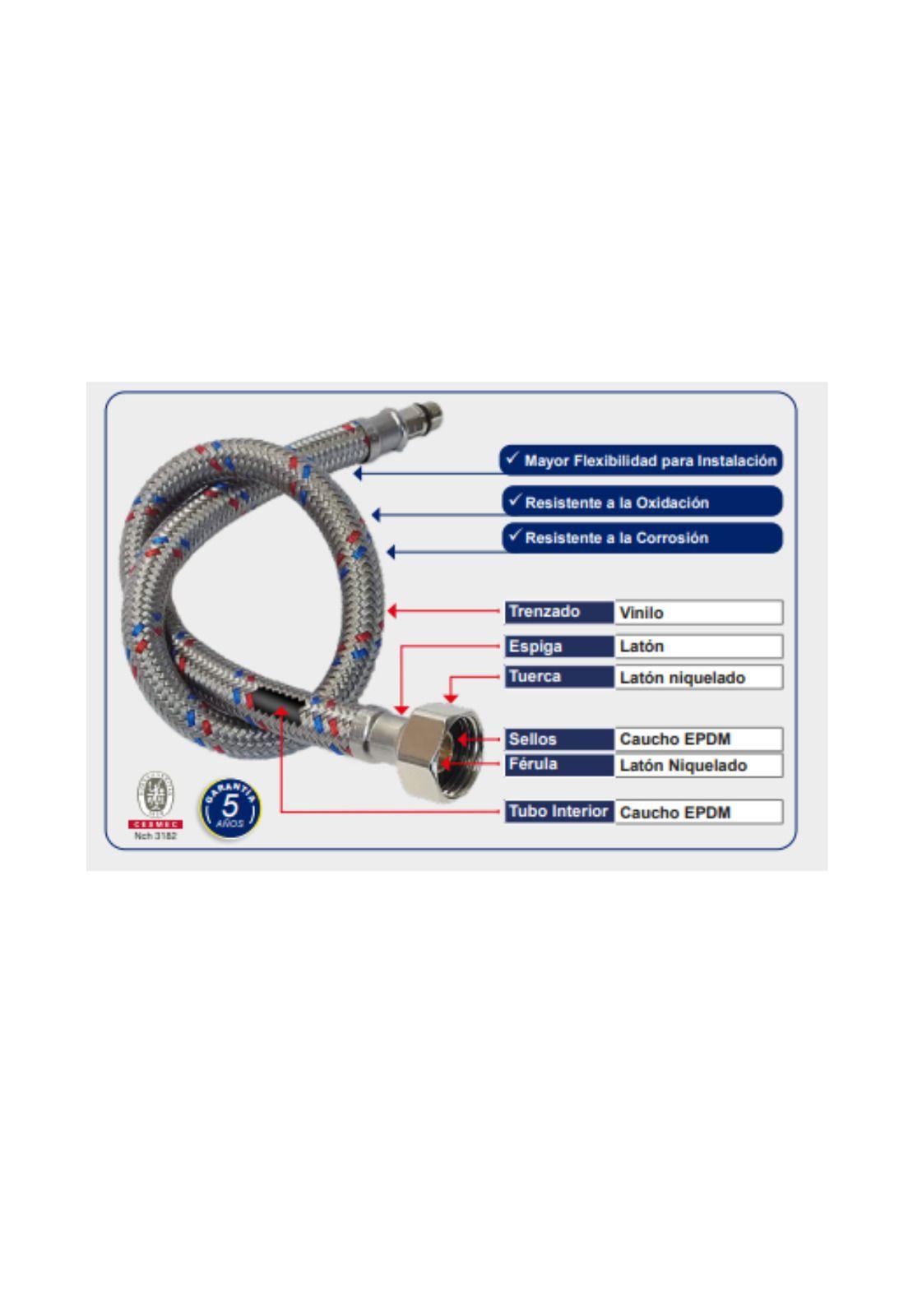 Flexible agua HE/HI 50cm  1/2" Hoffens-3