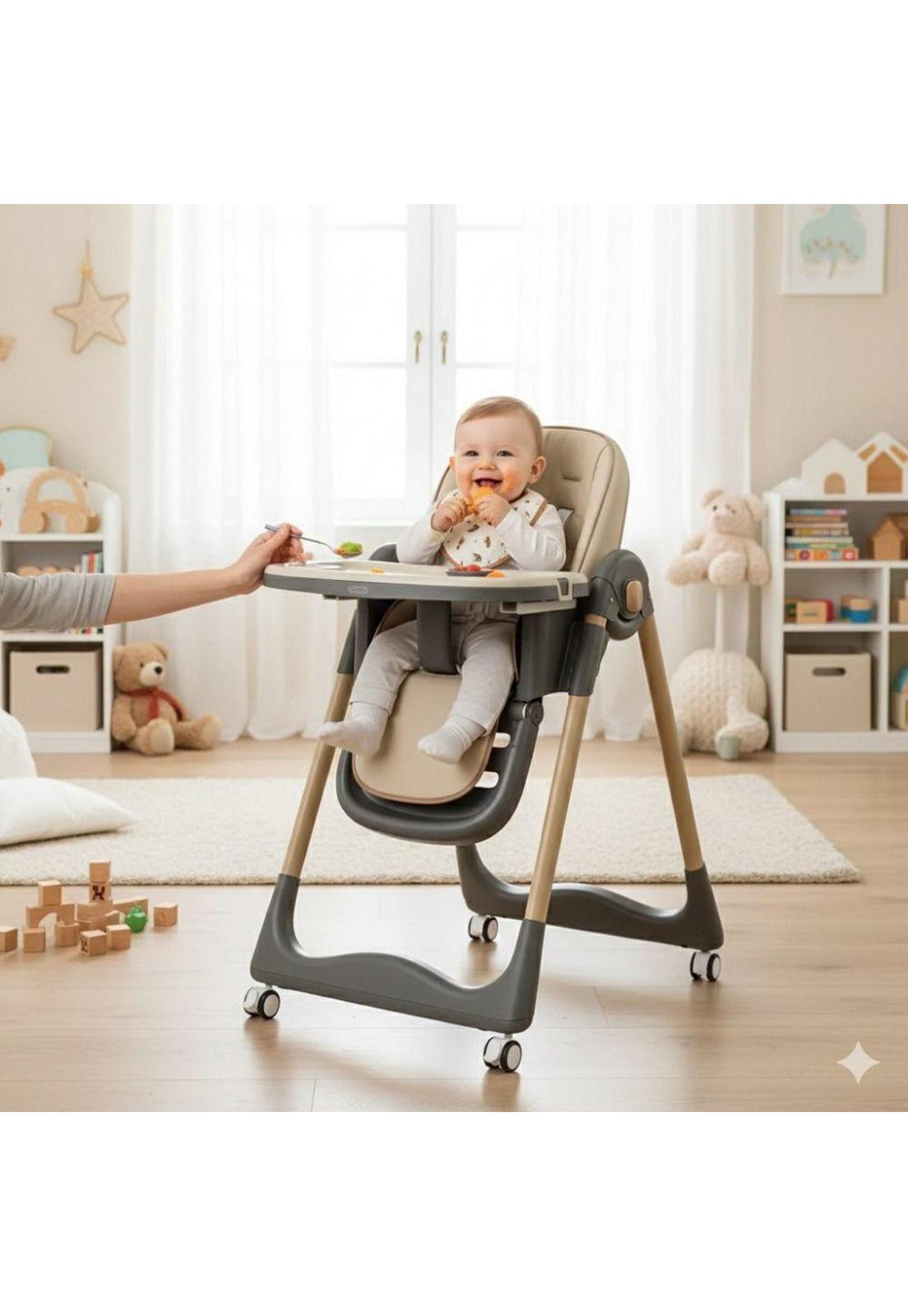 Silla de Comer Bebé con Respaldo Reclinable-3