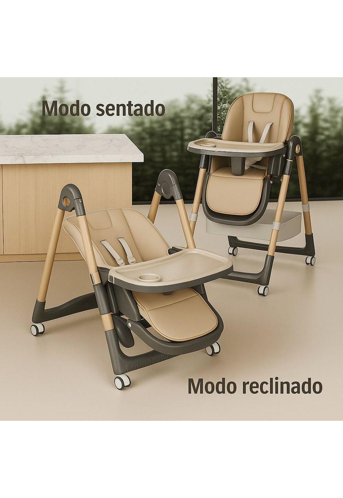 Silla de Comer Bebé con Respaldo Reclinable-4