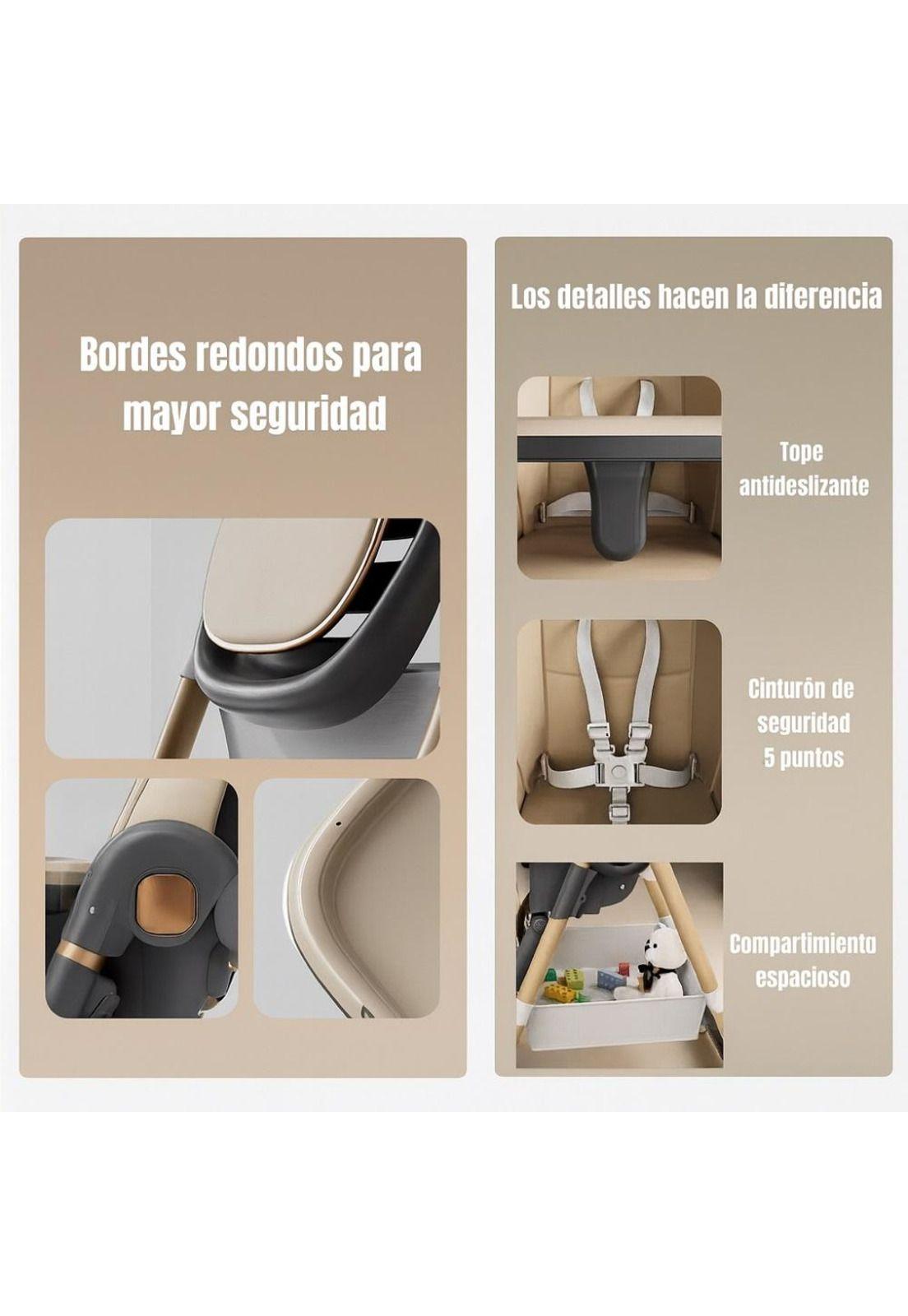 Silla de Comer Bebé con Respaldo Reclinable-5