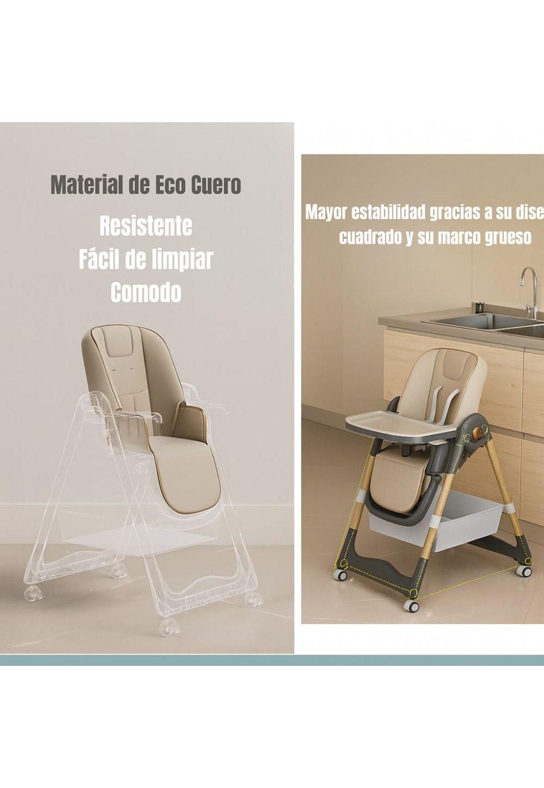 Silla de Comer Bebé con Respaldo Reclinable-6