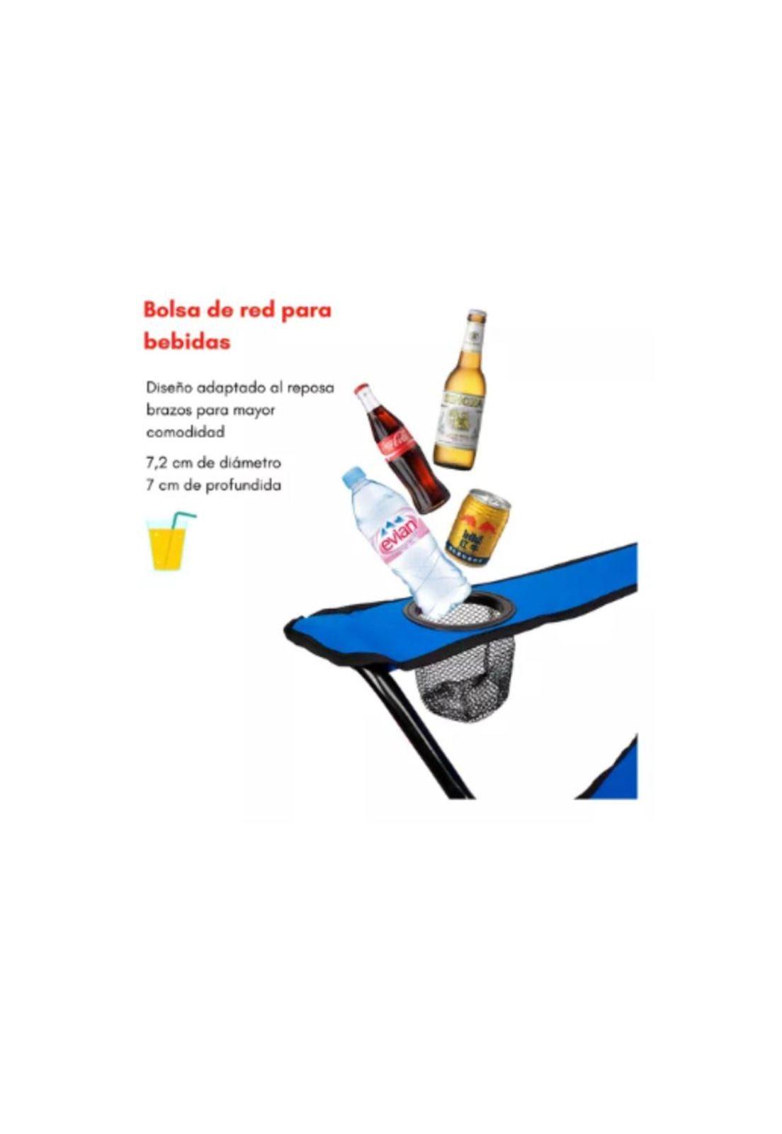 Silla Plegable De Playa Camping Pesca Picnic Con Porta Vaso-9