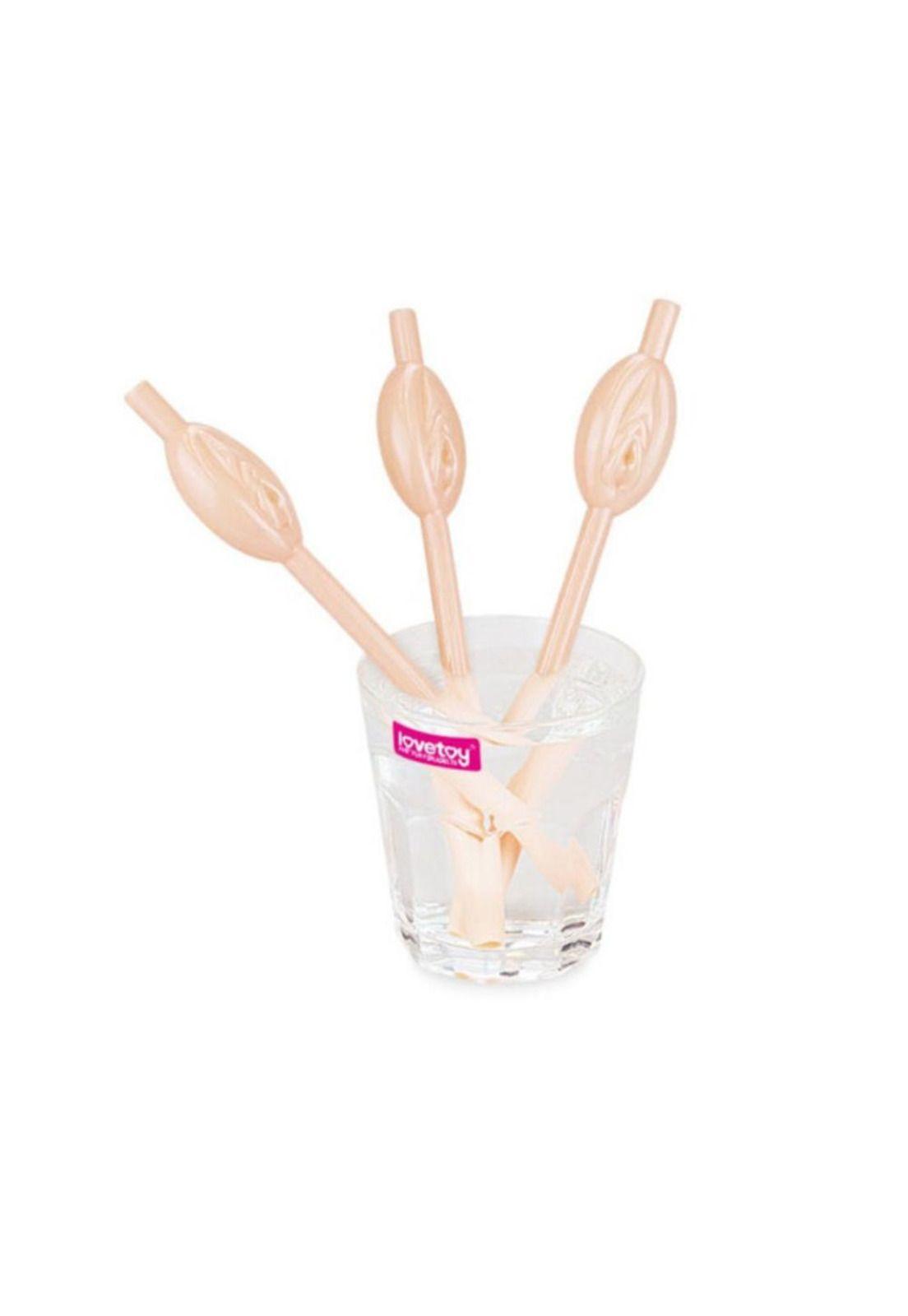 Bombillas , Pitillos , Sorbetes Forma De Vagina Set 9 Pzas-1