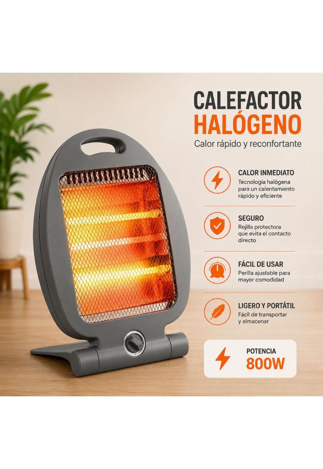 Calefactor Eléctrico Halógeno Portátil Estufa 800W Rejilla-3