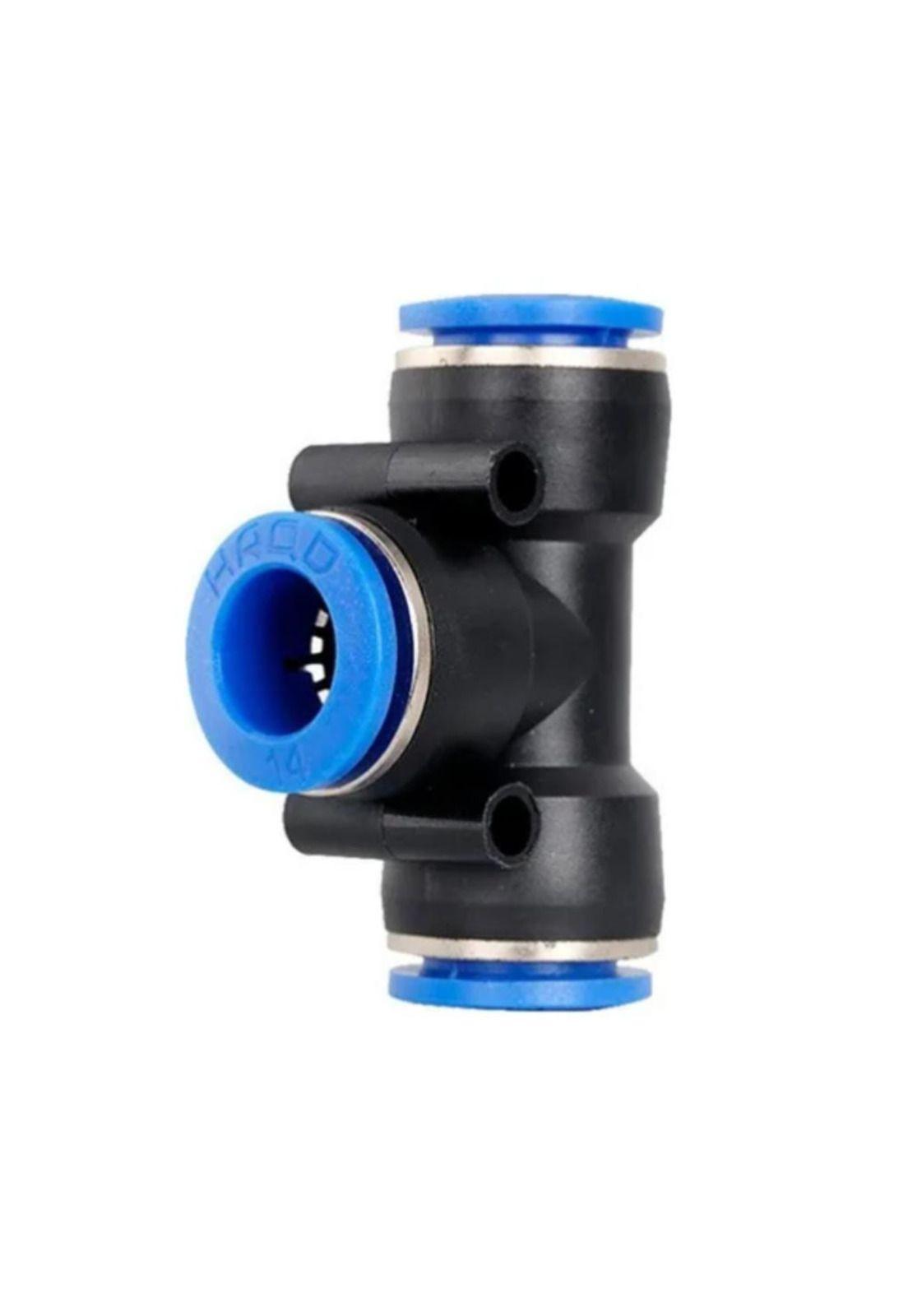 Conector Tee 8mm, Neumatico Bloqueo Antideslizante 3 Vias-2