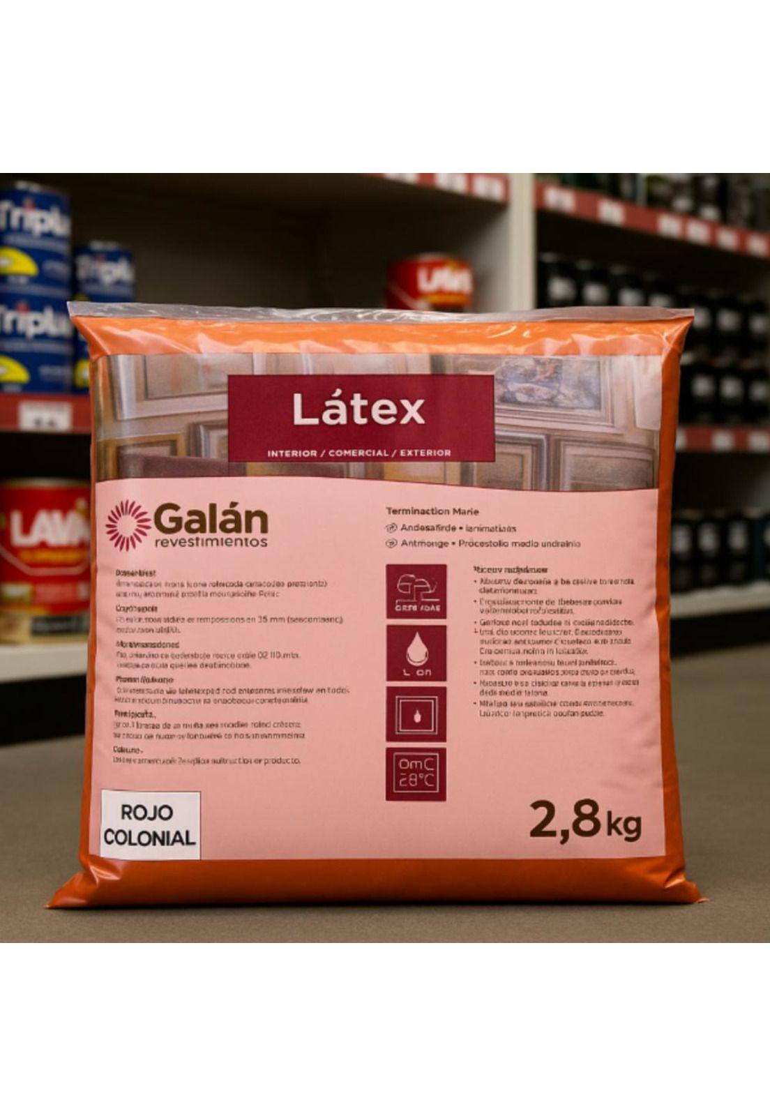 Pintura En Bolsa Latex 2.8 Kilos Rojo Colonial Galan-2