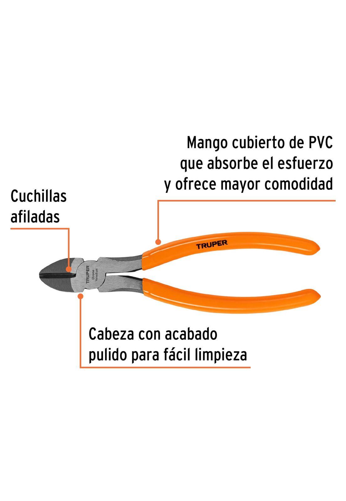 Alicate De Corte Diagonal 7 Mango De Vinil. Truper-2