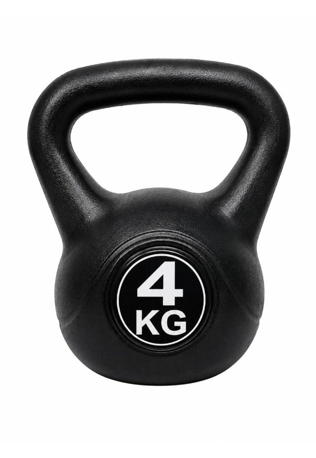 Pesa Rusa Kettlebell 4kg EntrenamientoCrossfit Fitness Negro-2