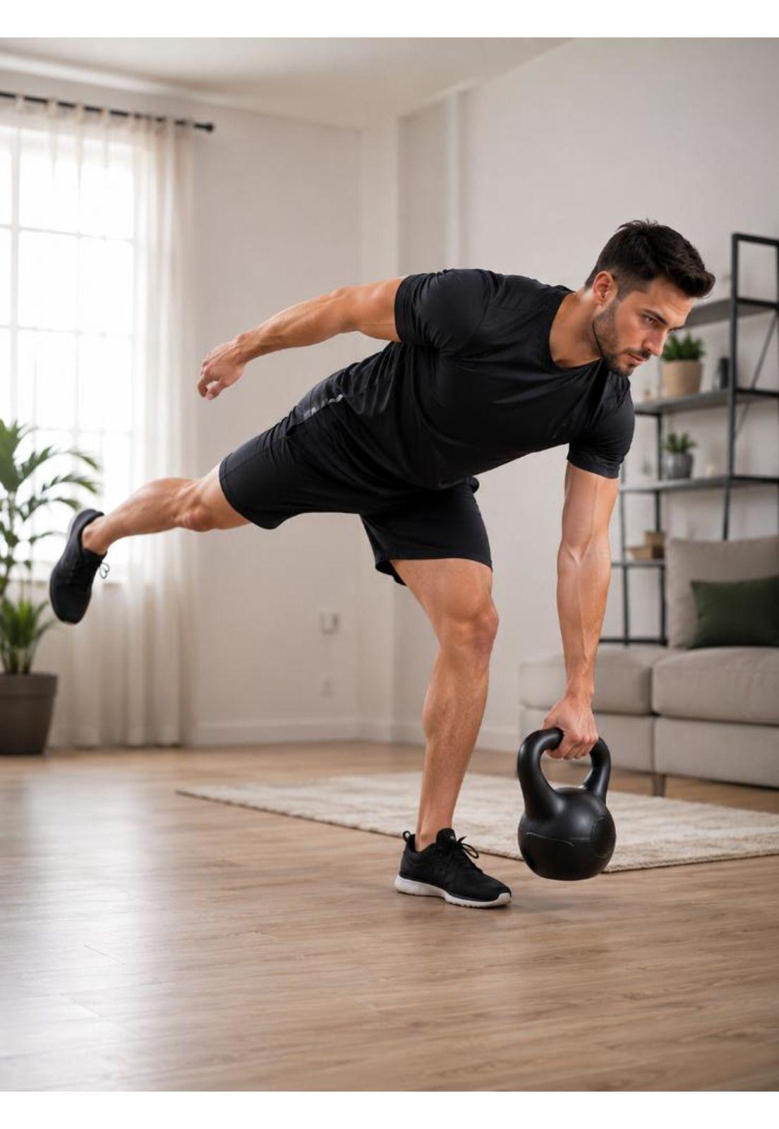 Pesa Rusa Kettlebell 4kg EntrenamientoCrossfit Fitness Negro-4