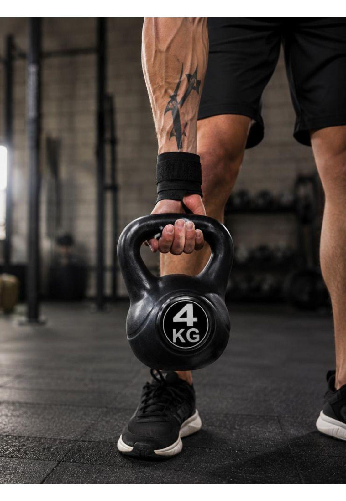 Pesa Rusa Kettlebell 4kg EntrenamientoCrossfit Fitness Negro-6