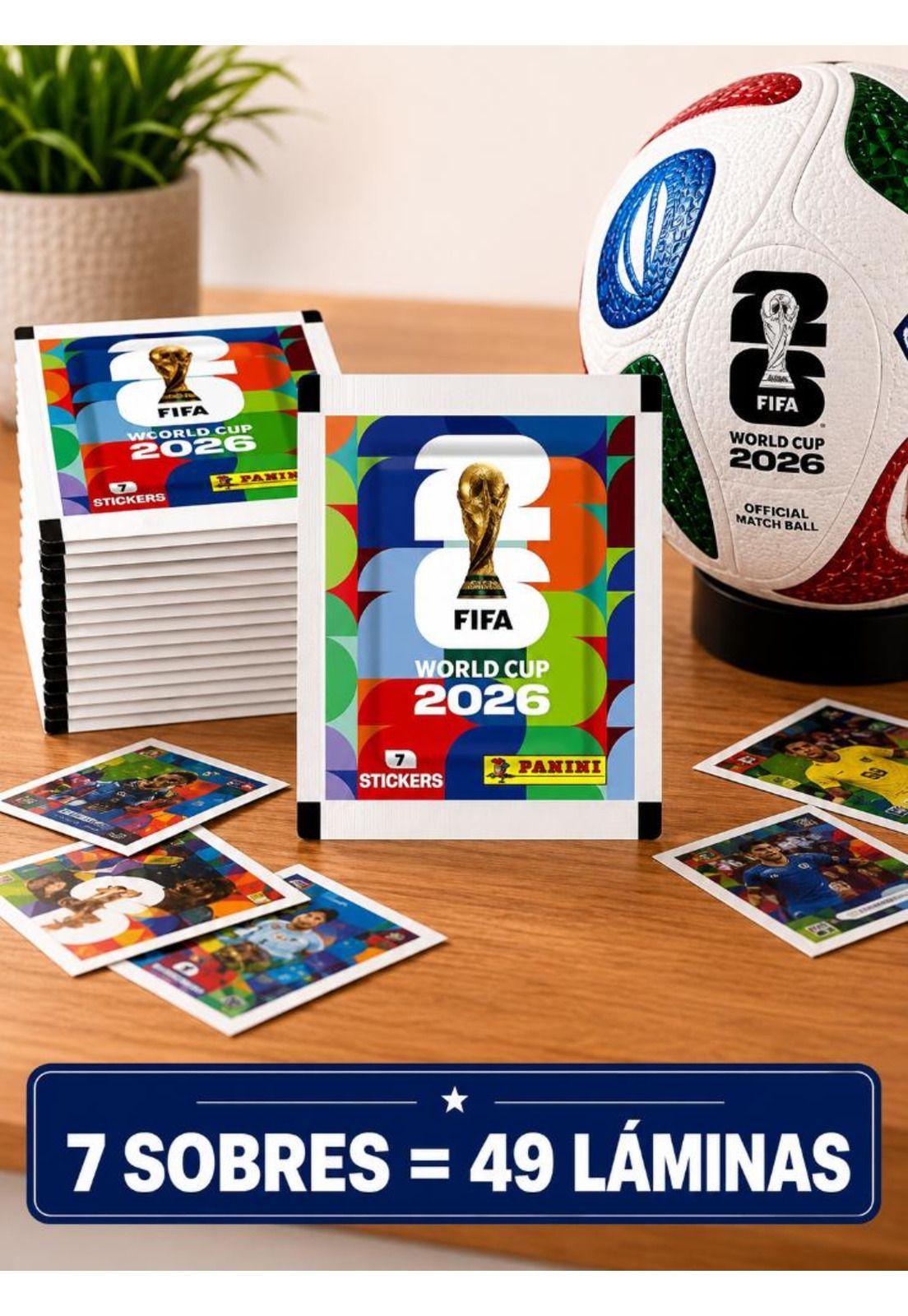 Pack 7 Sobres Panini Mundial 2026 49 Láminas Originales-7
