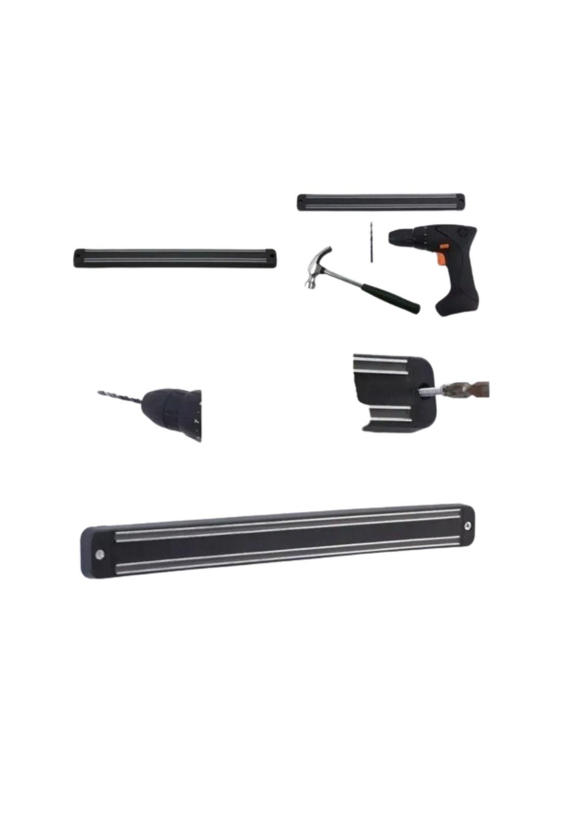 Barra Imán Magnética Imantada Para Cuchillos Metales Negro-3