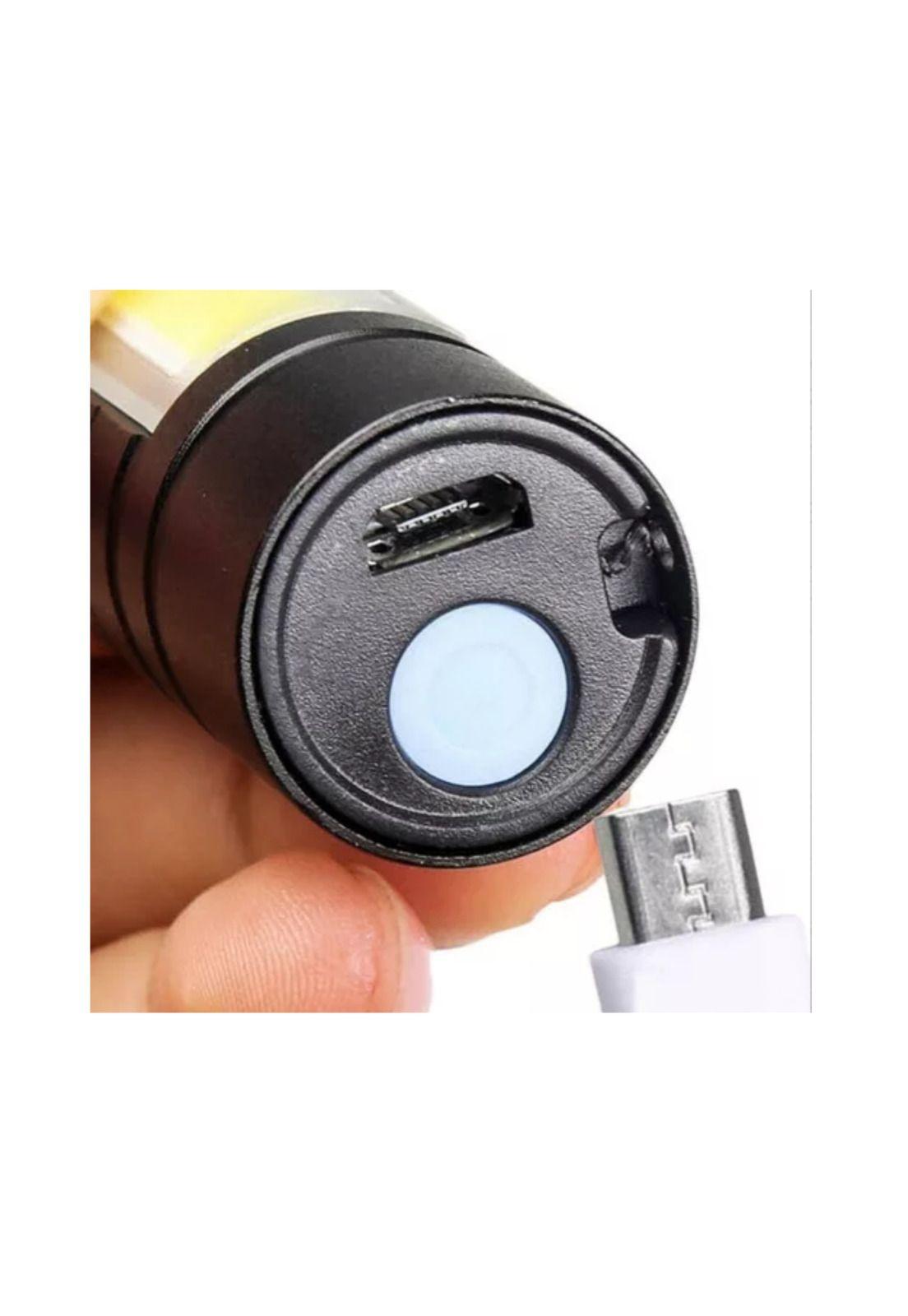 Mini Linterna Led De Mano Recargable USB Gancho 525 Con Zoom-2