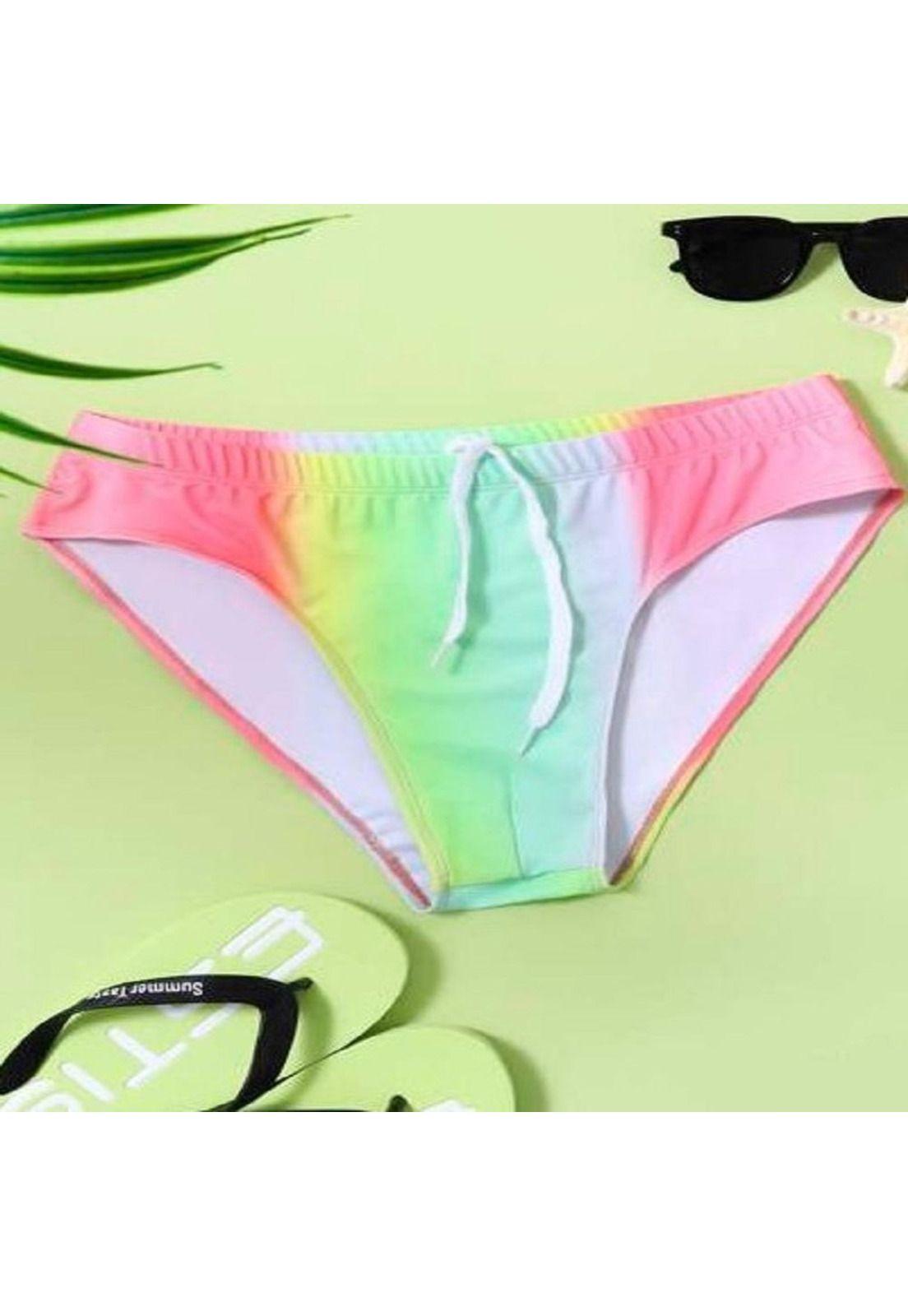 Traje Baño Hombre Multicolor Natacion Cintura Ajustable-2