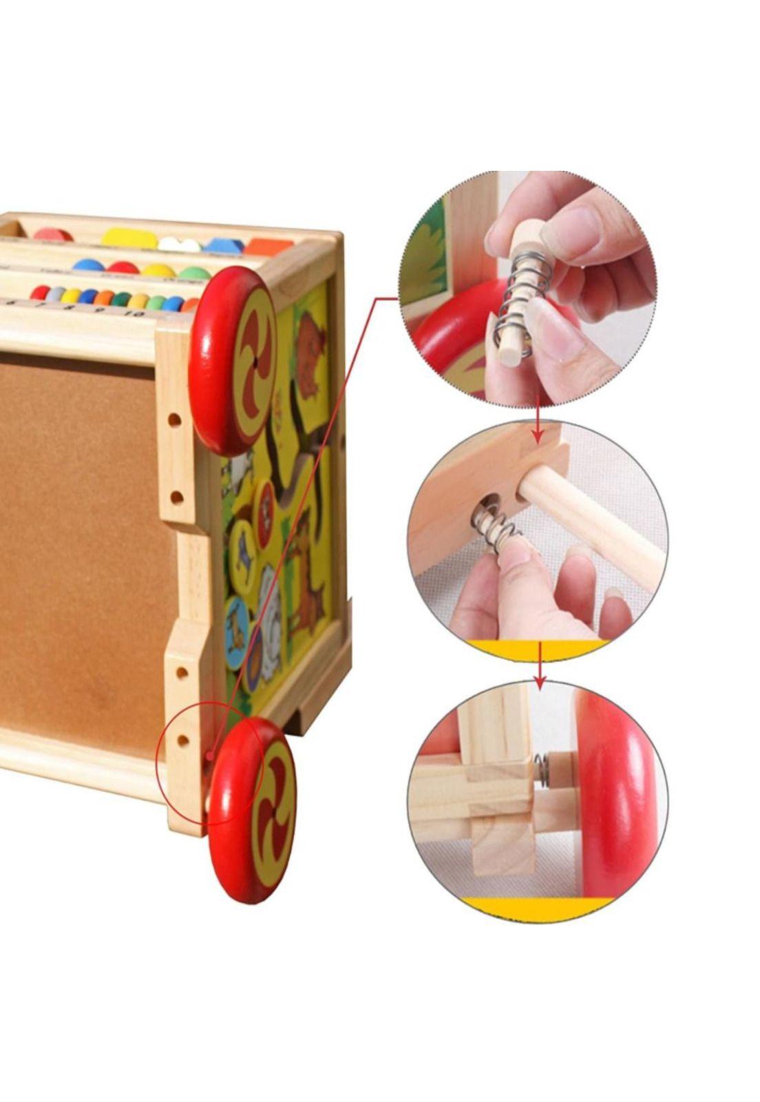 Andador Educativo de Madera con Actividades para Bebés-4