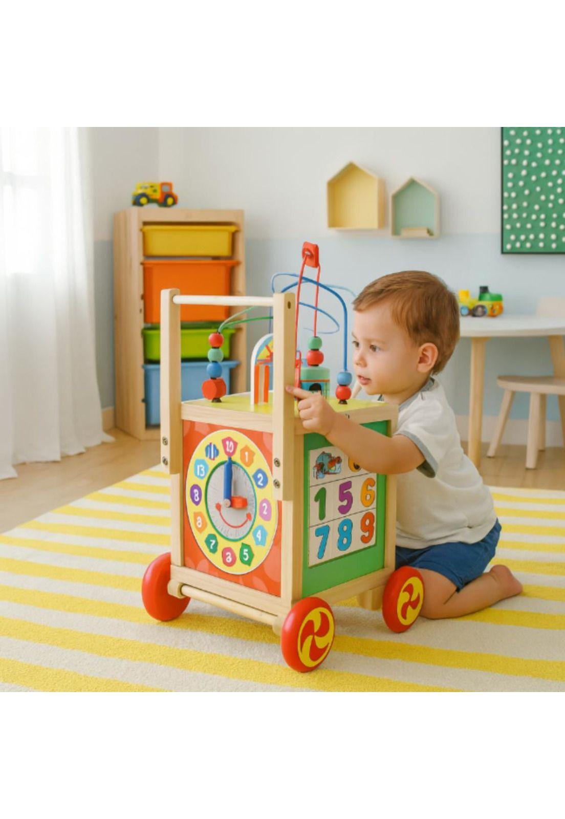 Andador Educativo de Madera con Actividades para Bebés-6