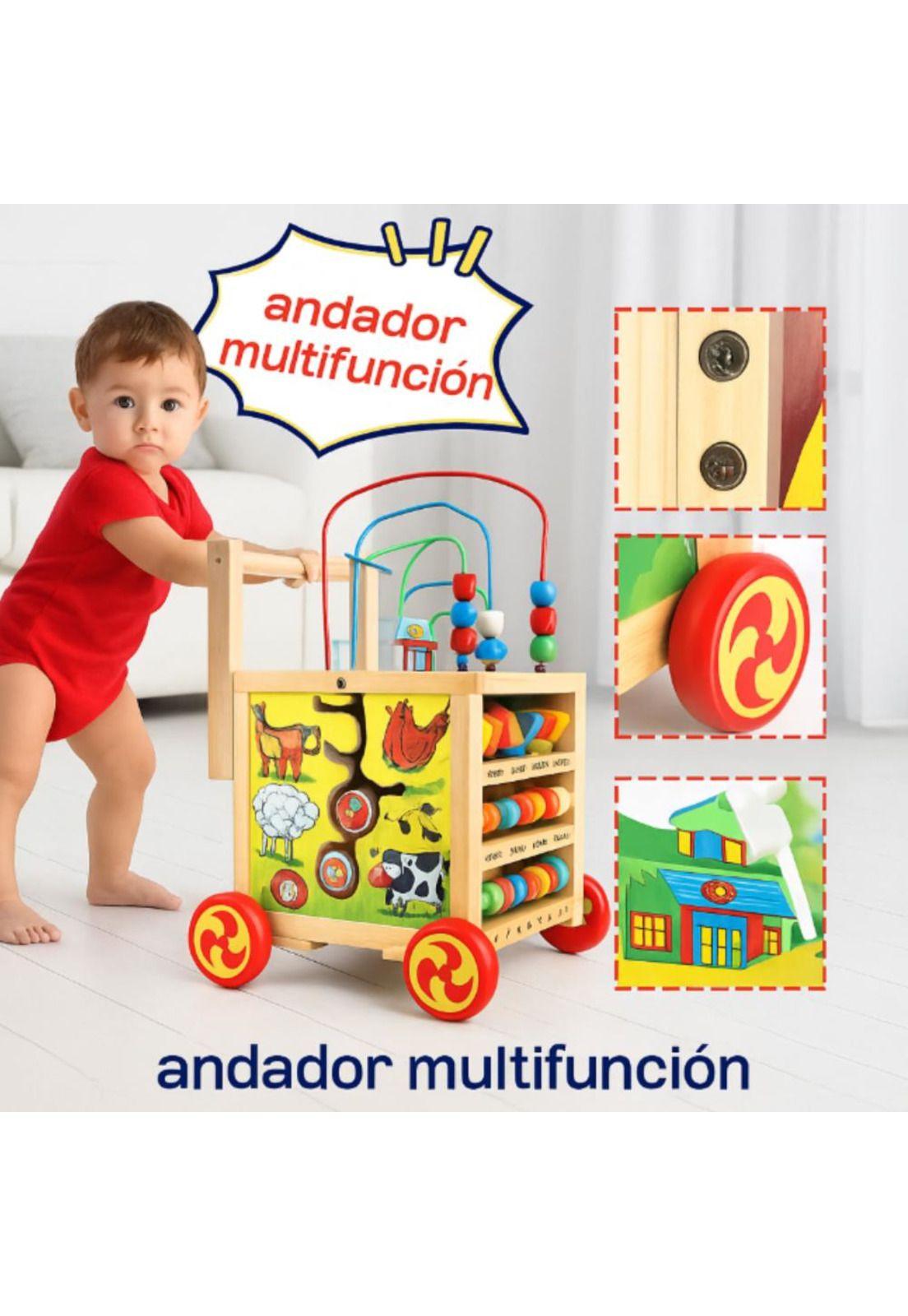 Andador Educativo de Madera con Actividades para Bebés-7