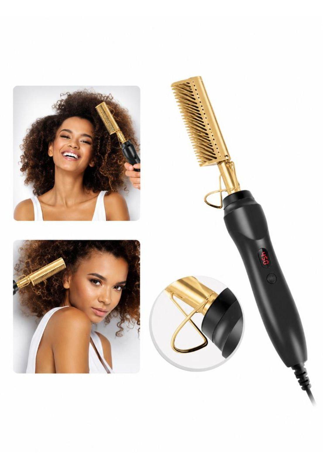 Peine Cepillo Alisador Profesional Gold Ceramic Unisex-2
