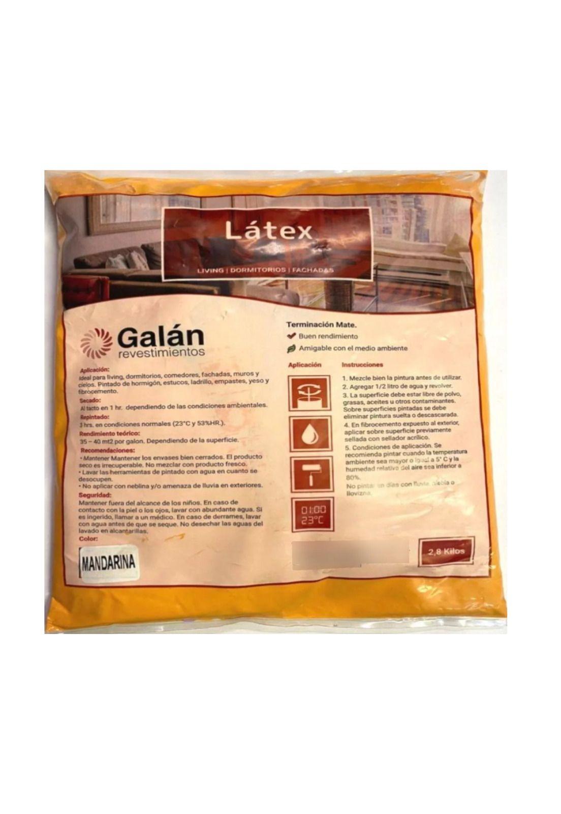 Pintura En Bolsa Latex 2.8 Kilos Mandarina Galan-0