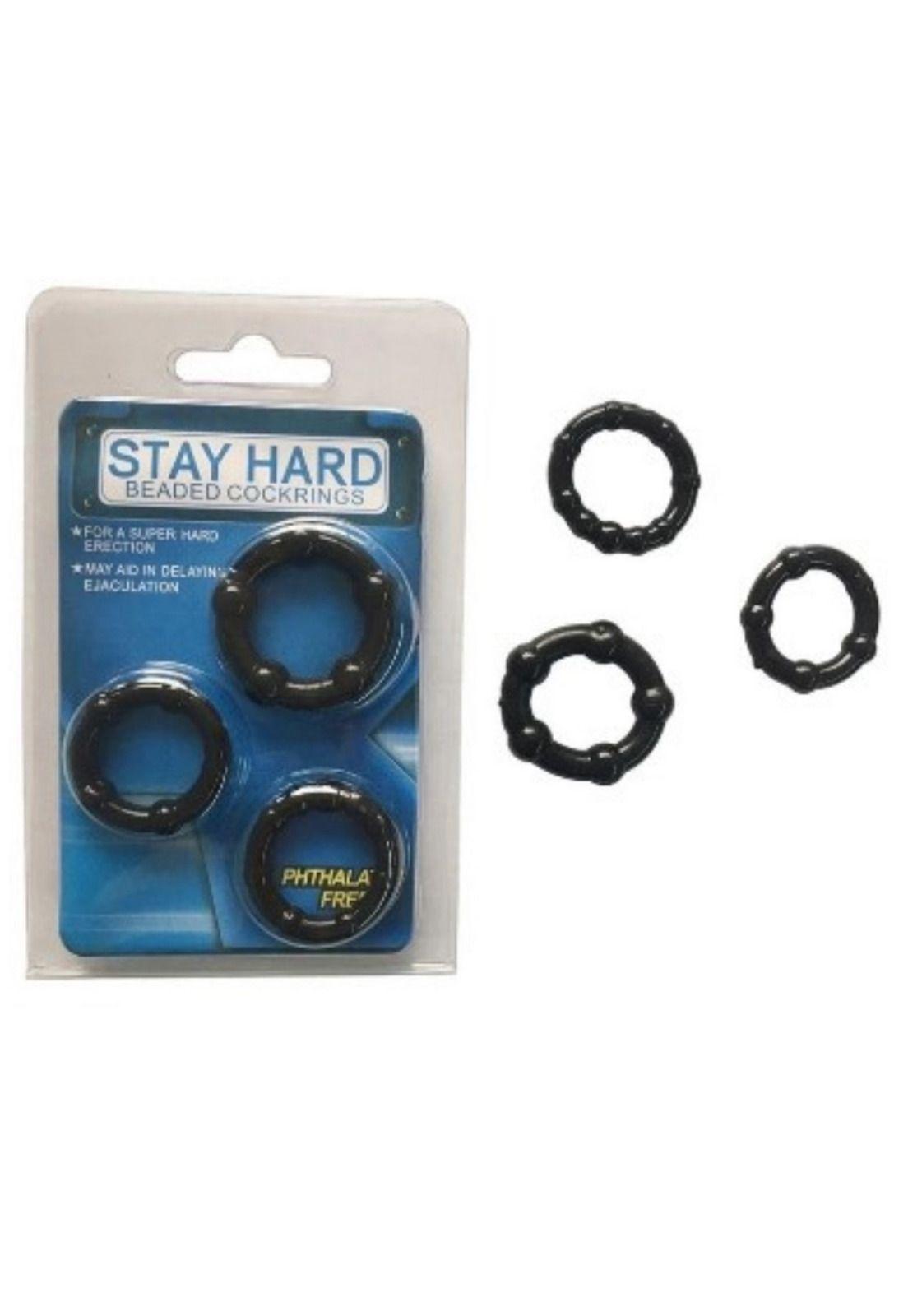 Anillo Retardante Para Pene Y Estimulador De Ereccion STAY HARD X3-2