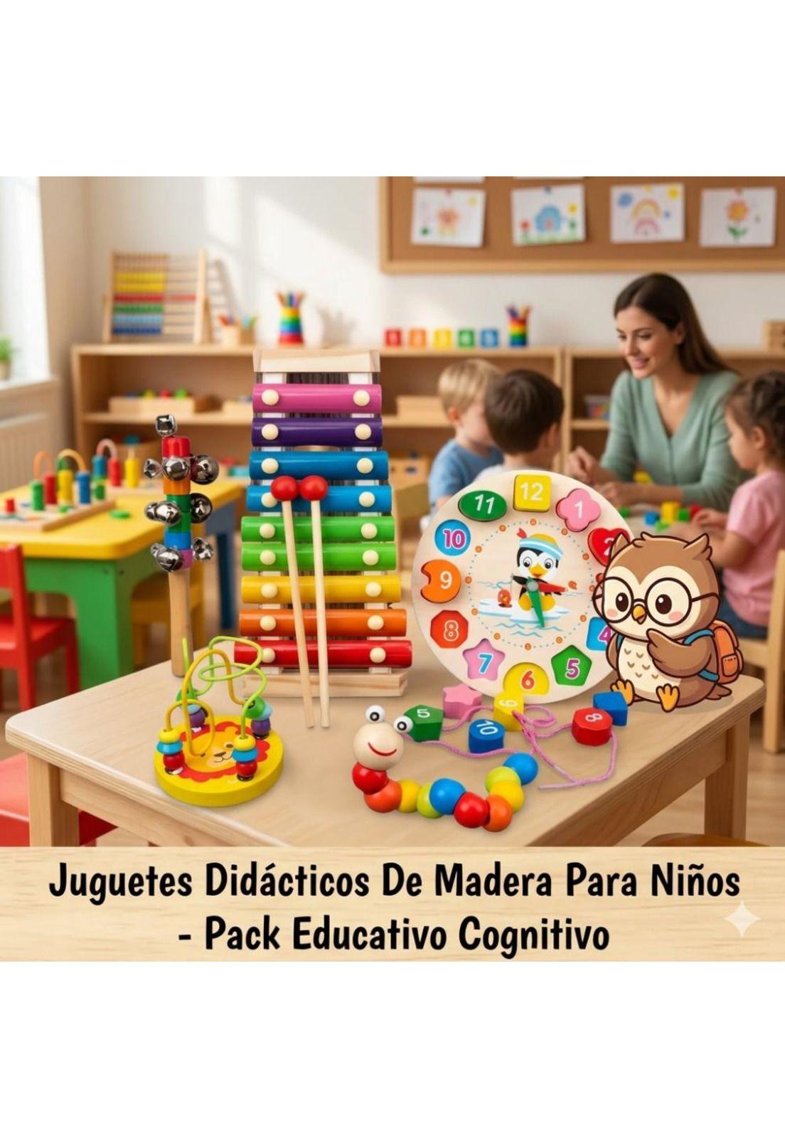 Juguetes Didácticos Montessori Madera Cognitivo Para Niños-3