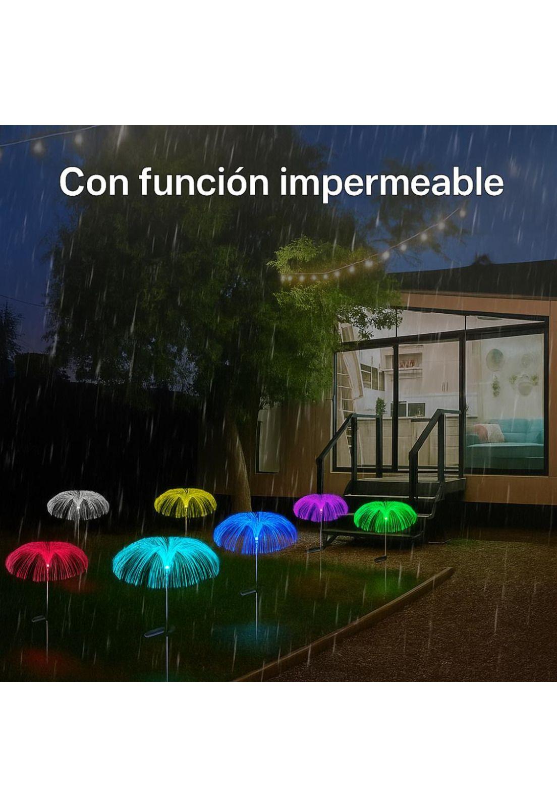 Set 2 Luces Solares Tipo Medusa Jardín  RGB Multicolor Hogar-2