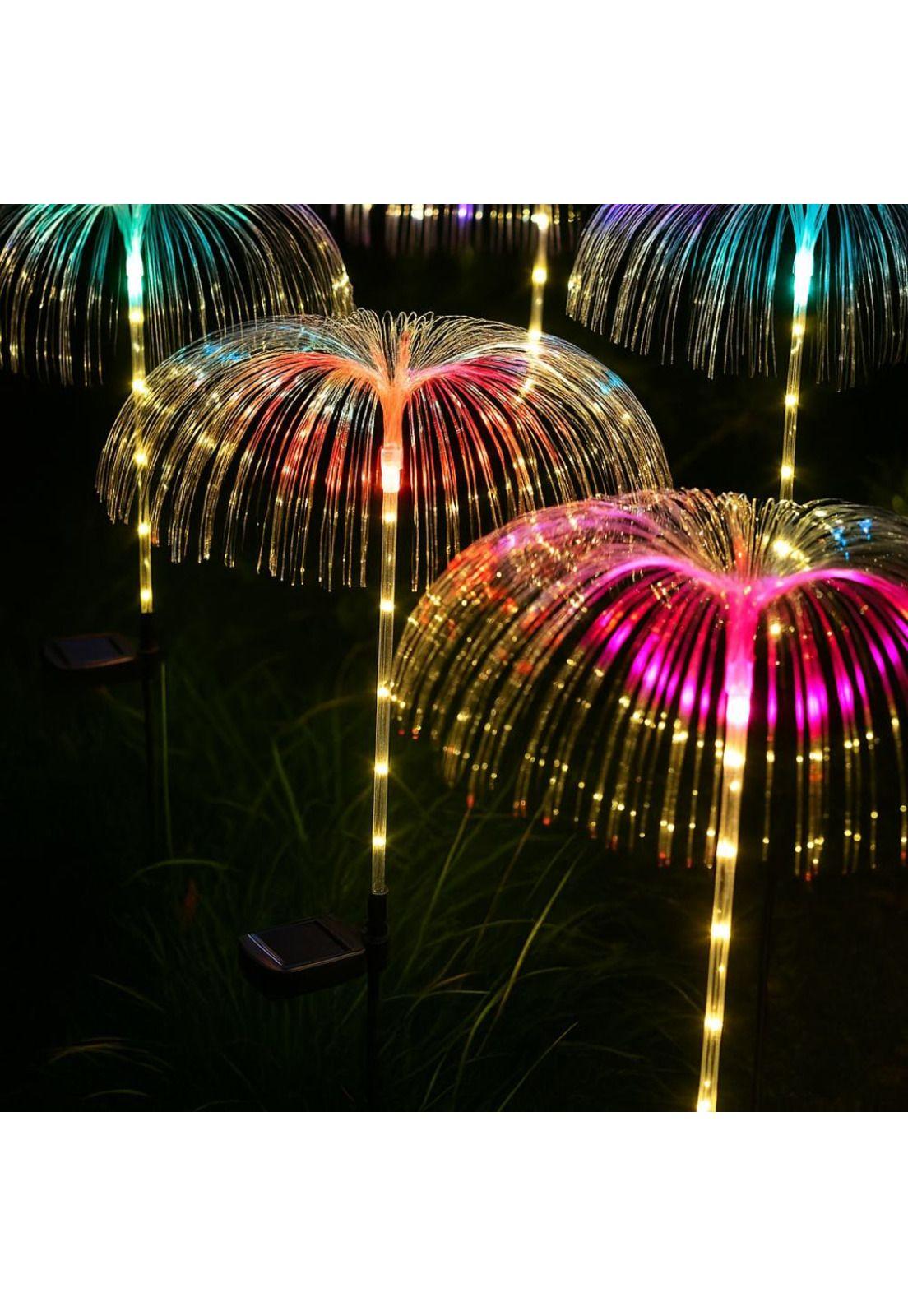 Set 2 Luces Solares Tipo Medusa Jardín  RGB Multicolor Hogar-5