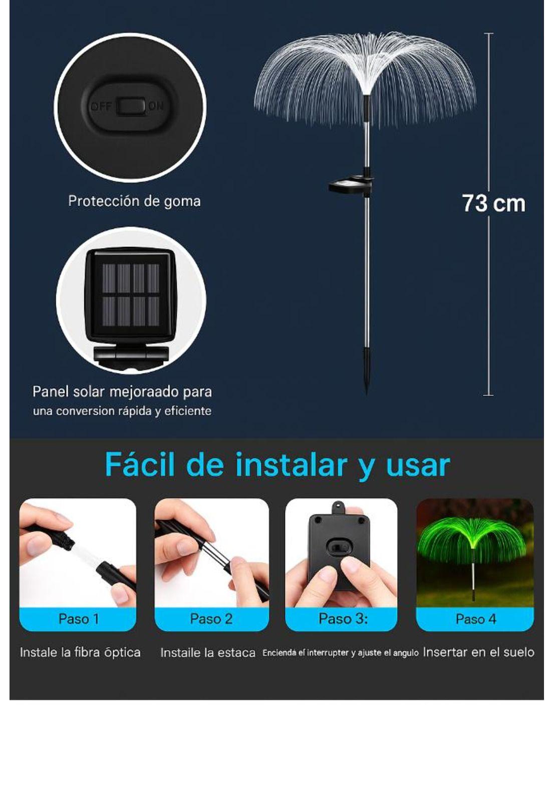 Set 2 Luces Solares Tipo Medusa Jardín  RGB Multicolor Hogar-8