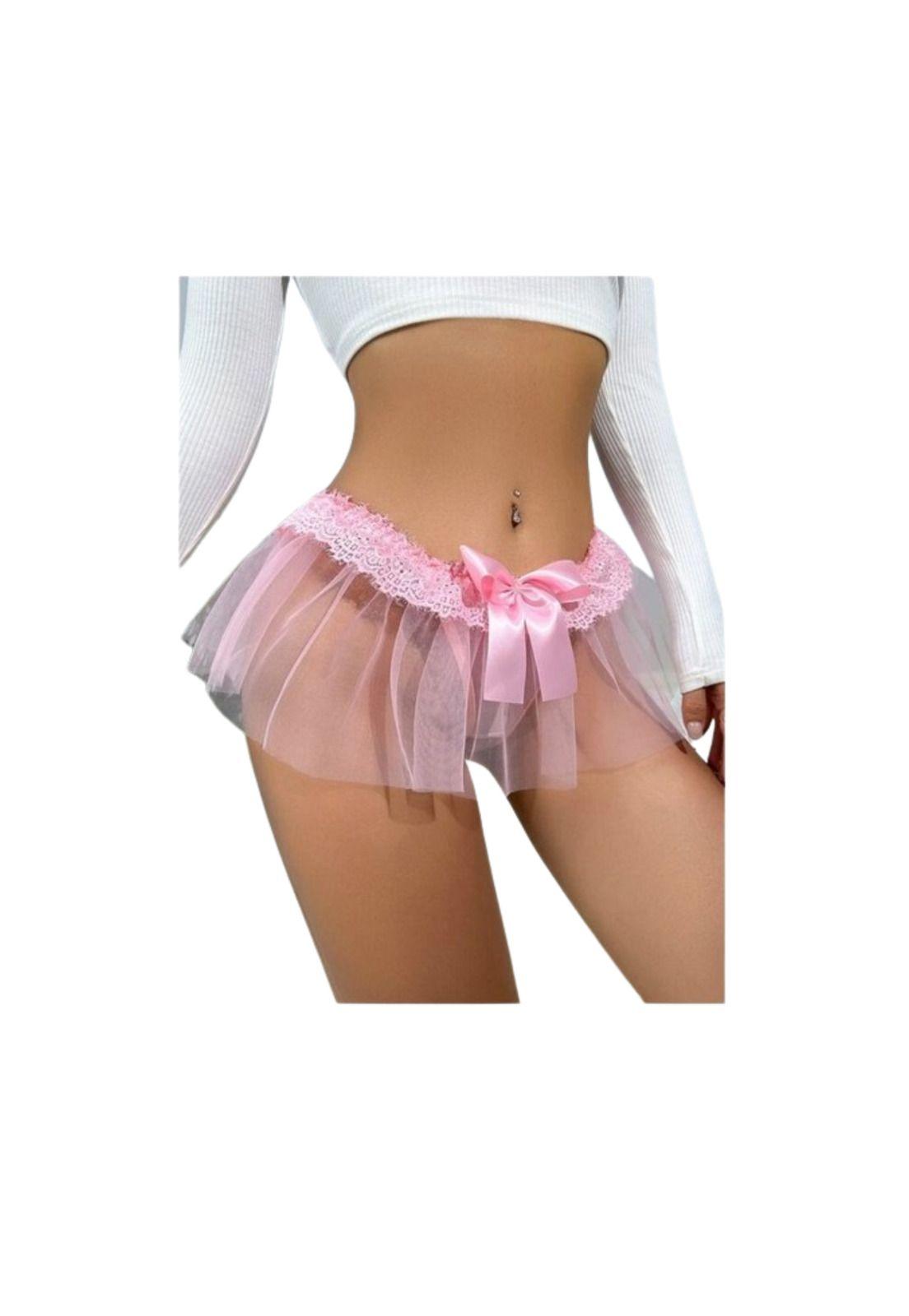 Lenceria Sexy para Mujeres Colales con Malla rosa-4