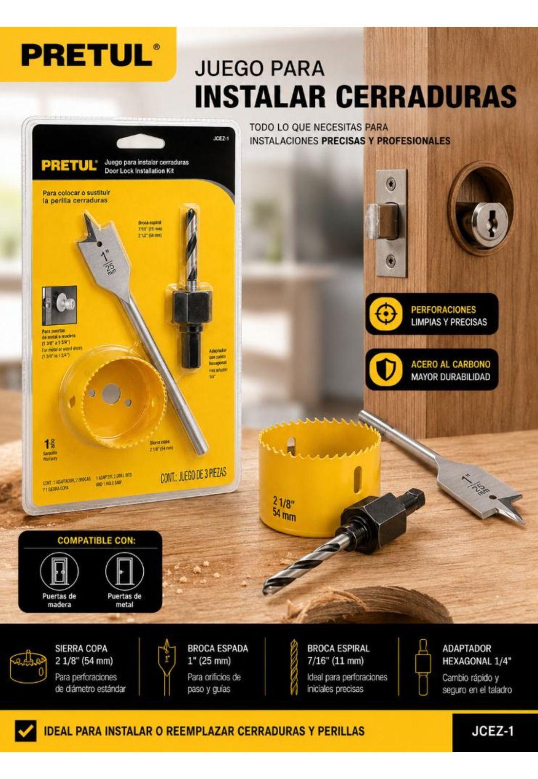 Sierra Copa P/instalar Cerraduras 3 Piezas Truper-3
