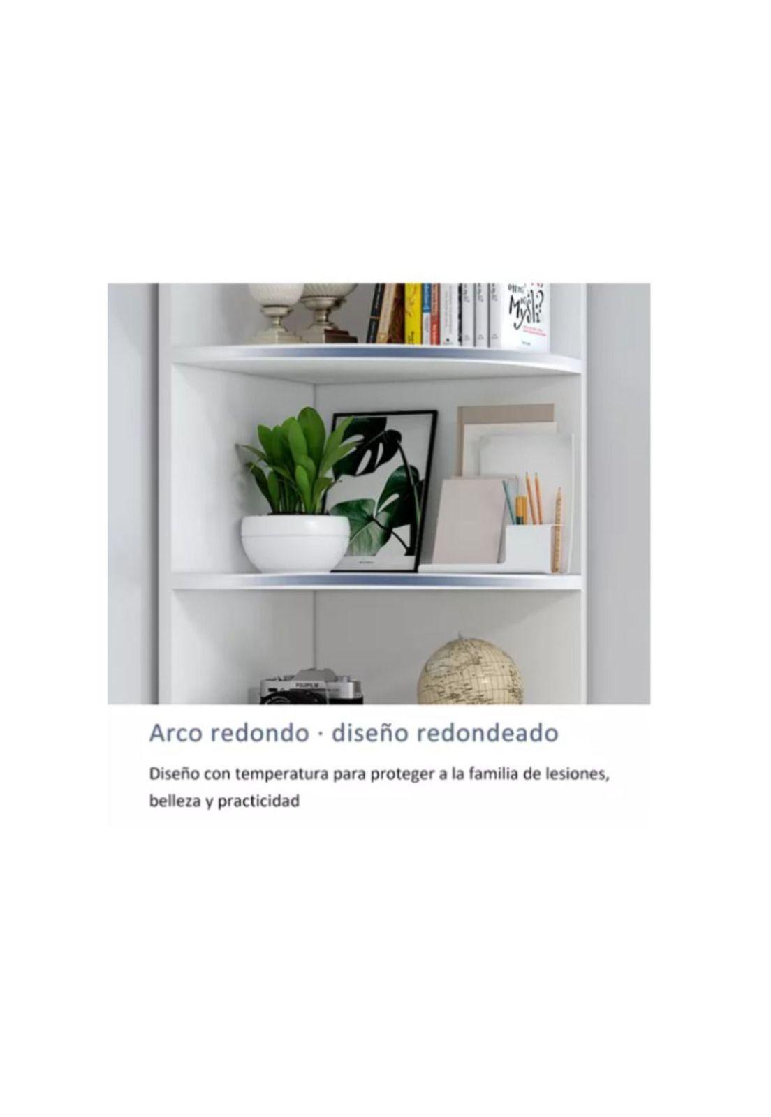 Estante Librero Esquinero de Madera Con 2 Cajón Puerta-3