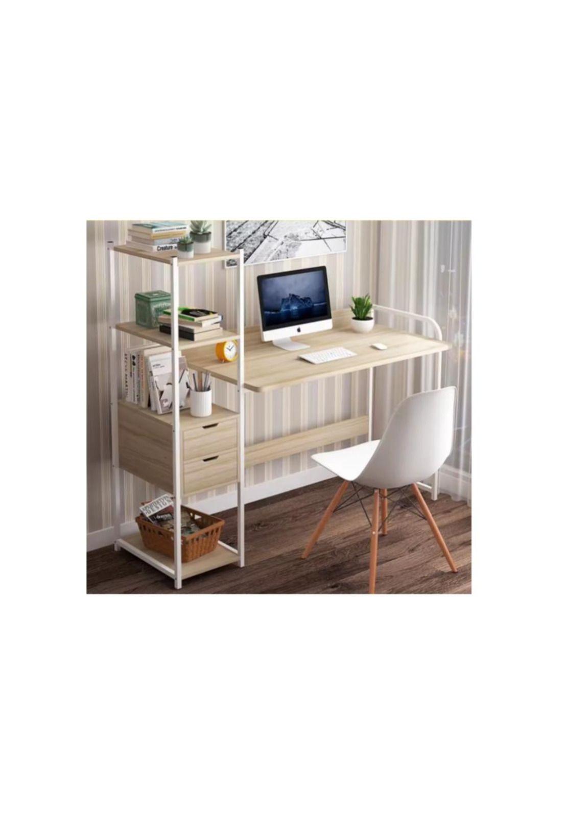 Mesa de Escritorio Estantería de Oficina Ordenador Libros-2