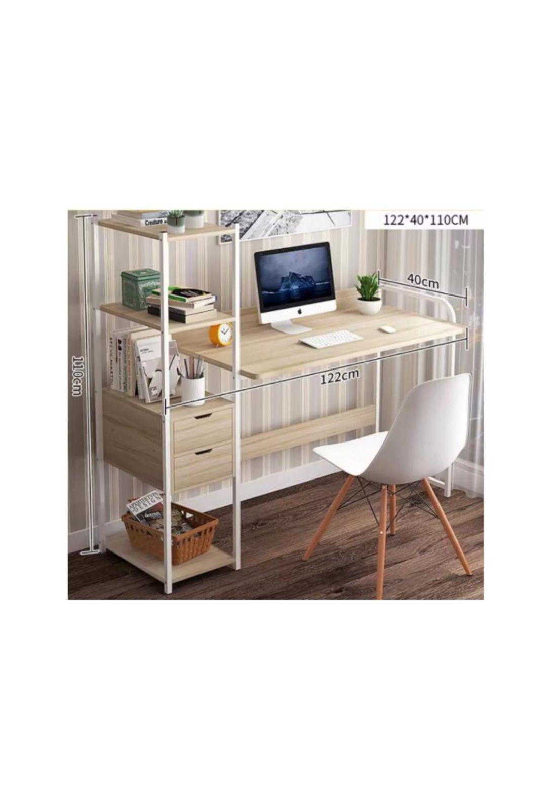 Mesa de Escritorio Estantería de Oficina Ordenador Libros-4