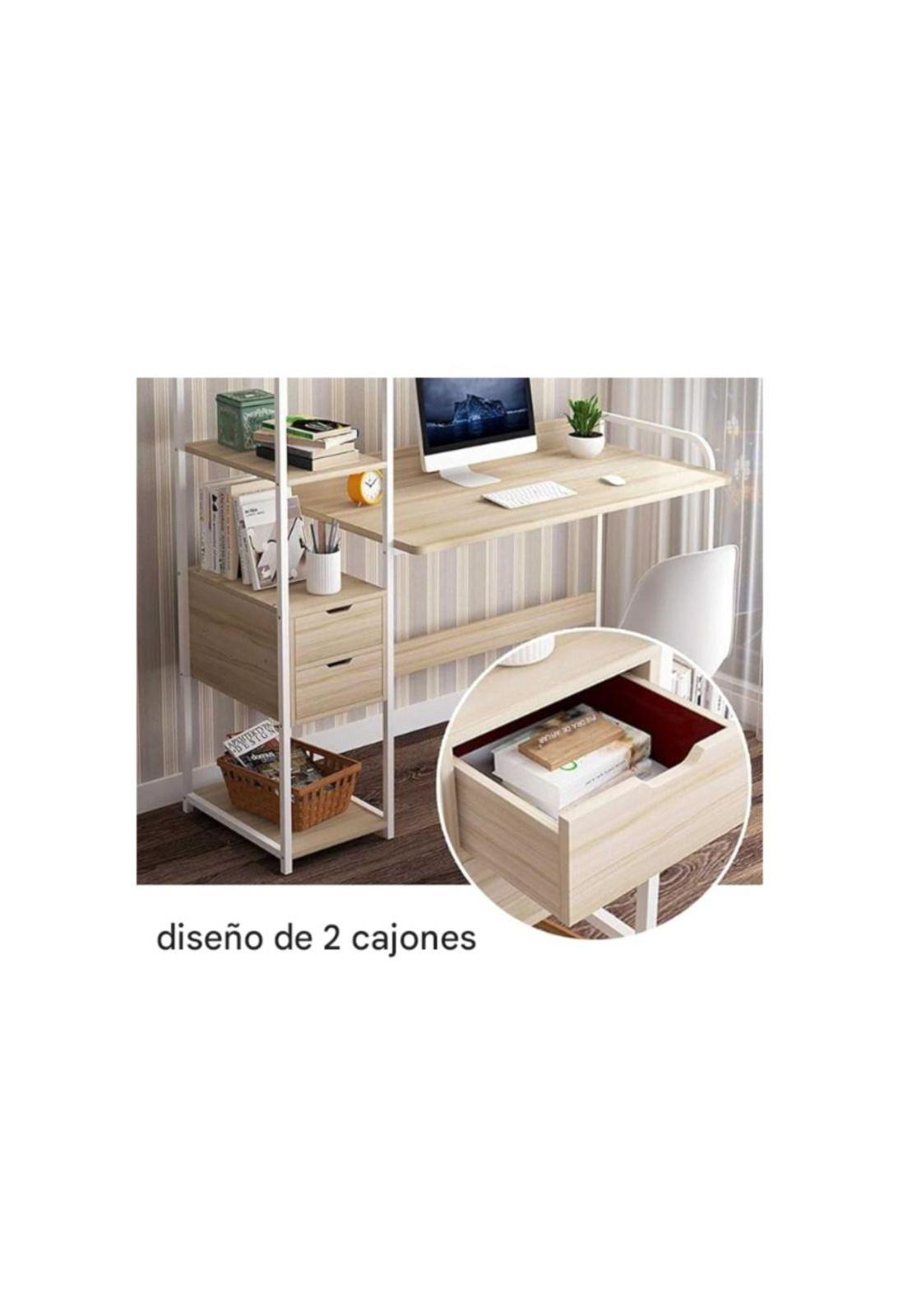 Mesa de Escritorio Estantería de Oficina Ordenador Libros-5