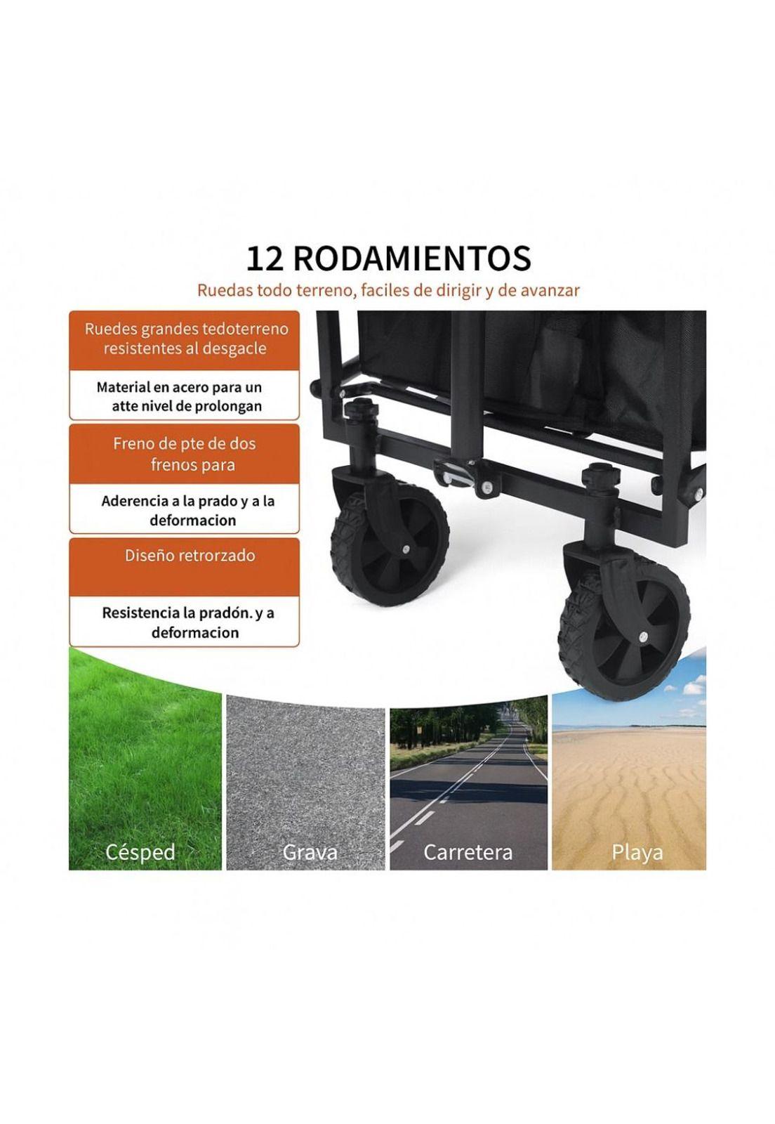 Carrito Arrastre Para Compras Plegable Para Camping Y Picnic-3