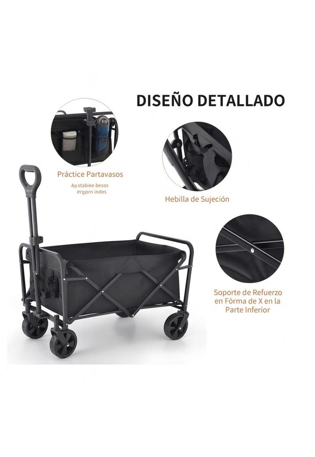 Carrito Arrastre Para Compras Plegable Para Camping Y Picnic-4