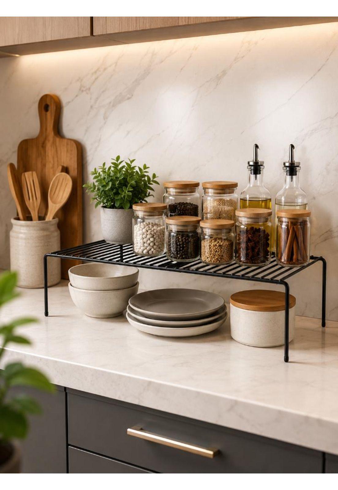 Repisa Extensible De Hierro Apilable Organizador Rack Cocina-2