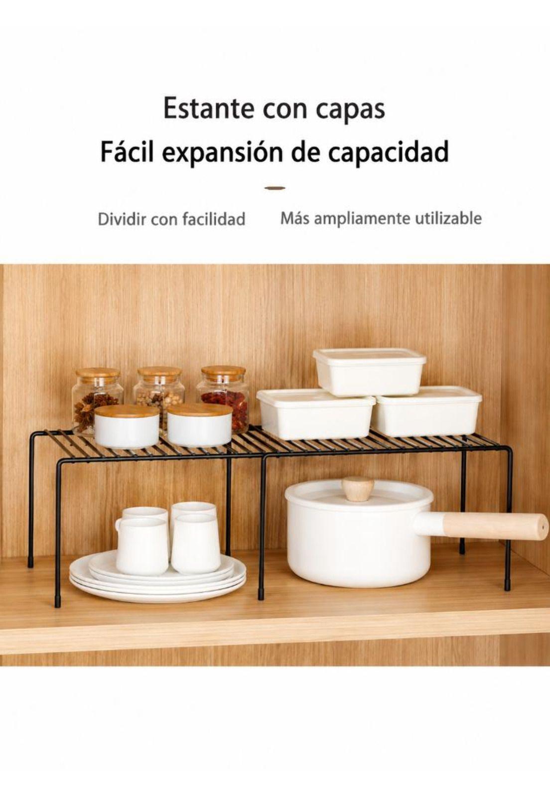 Repisa Extensible De Hierro Apilable Organizador Rack Cocina-3