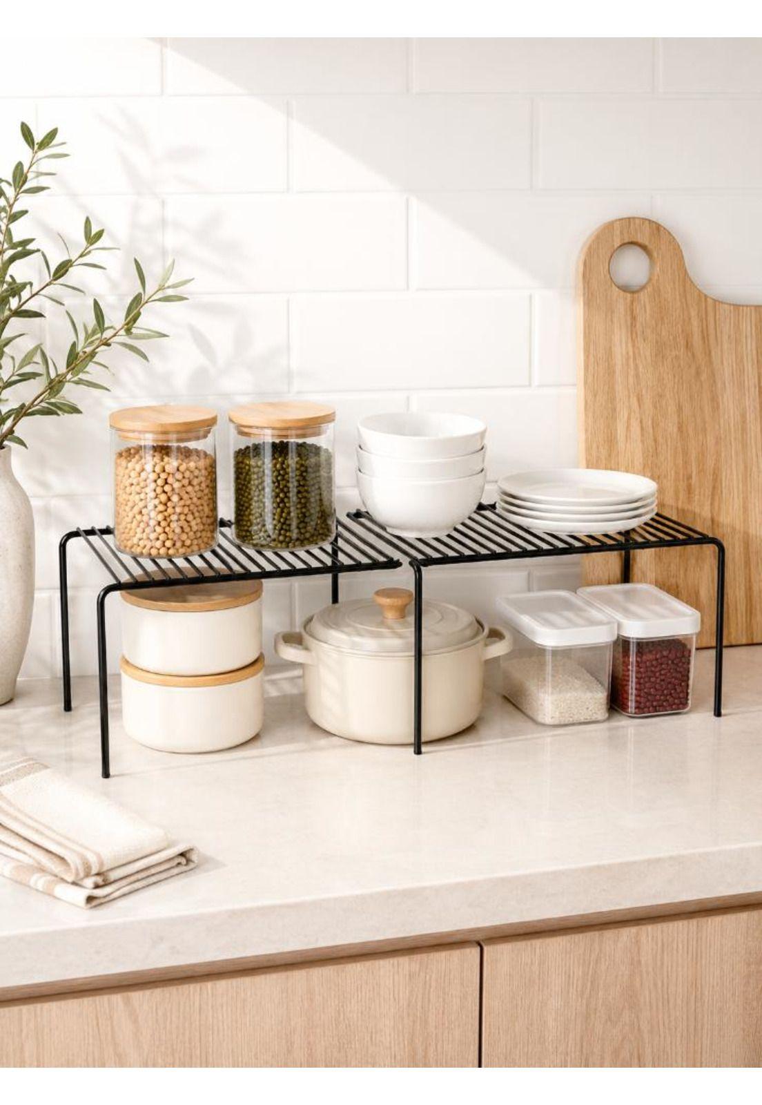 Repisa Extensible De Hierro Apilable Organizador Rack Cocina-8