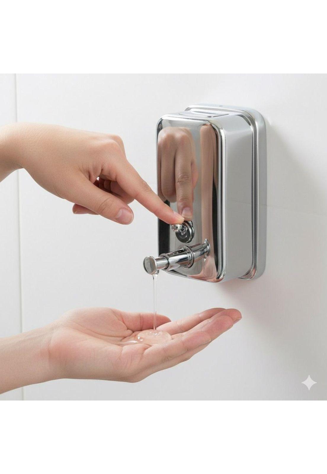 Dispensador Jabón Liquido Acero Inoxidable 500ml /plateado-4