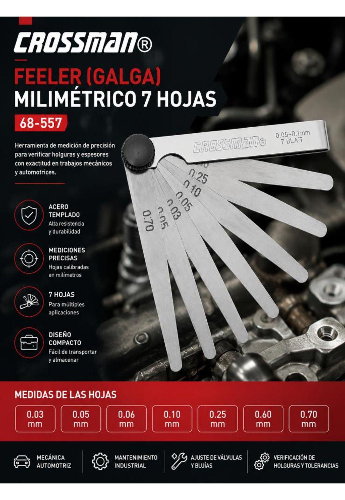 Feeler (galga) Crossman Milimetrico 7 Hojas 68-557-3