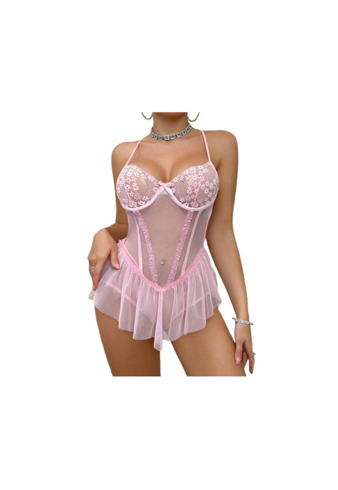 Lencería Sexy De Encaje, Parches y espalda descubierta Mujer-2