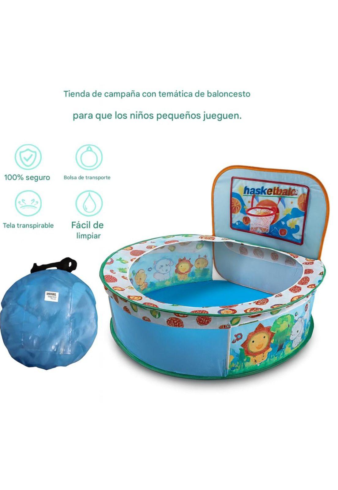 Piscina de Juegos Infantil Plegable con Canasta Basketball-6