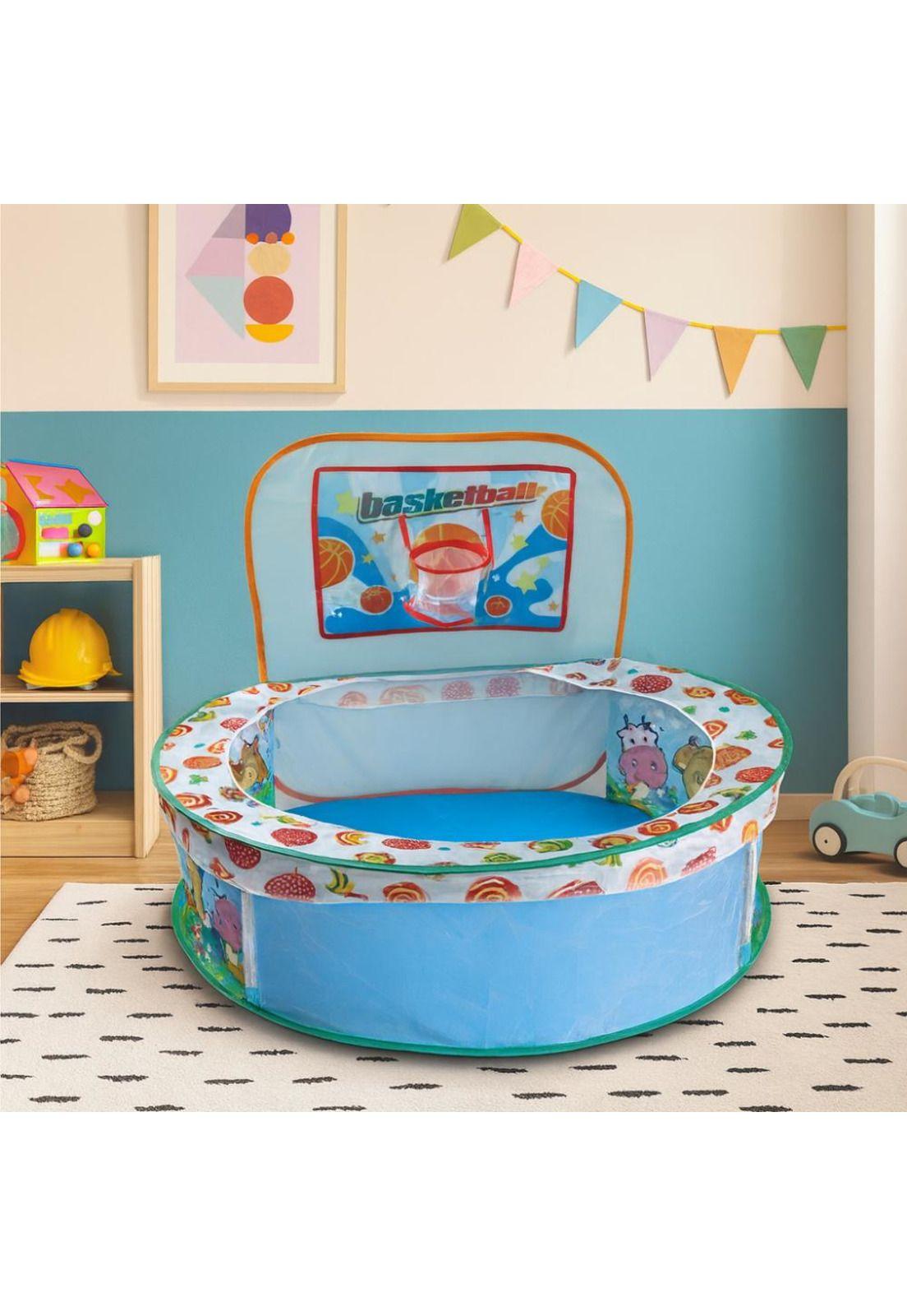 Piscina de Juegos Infantil Plegable con Canasta Basketball-7