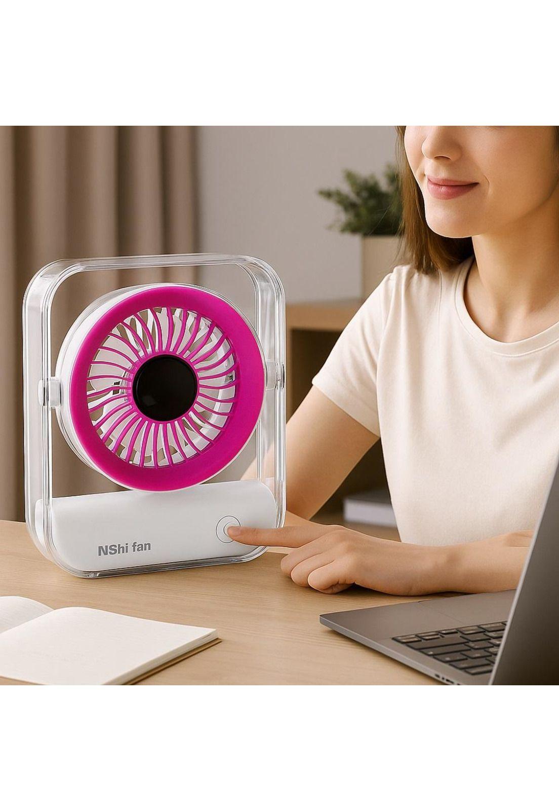 Mini Ventilador Portátil Recargable de Escritorio-4