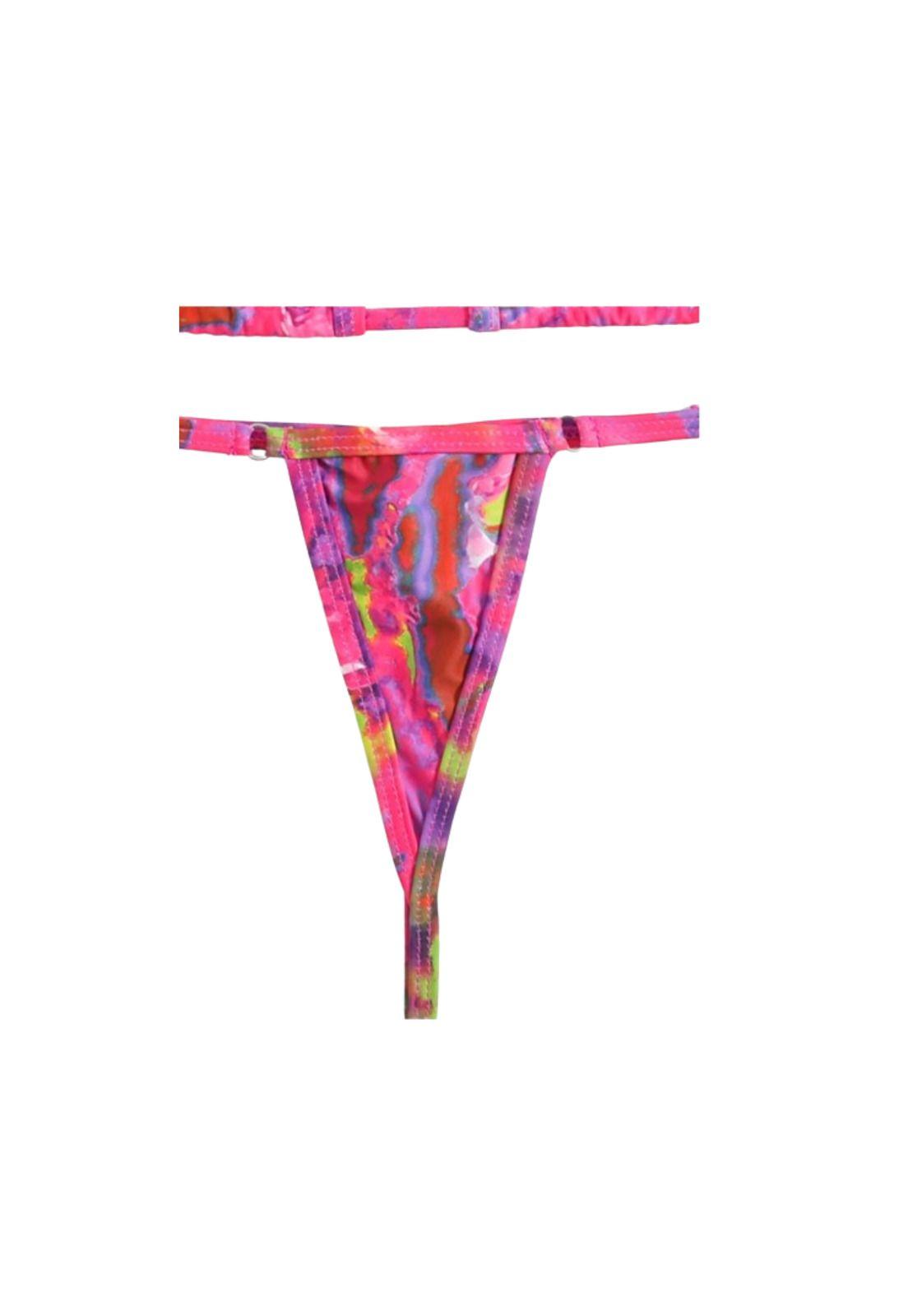 Traje Baño Bikini Micro Triángulo Con Estampado Muy Sexi-4