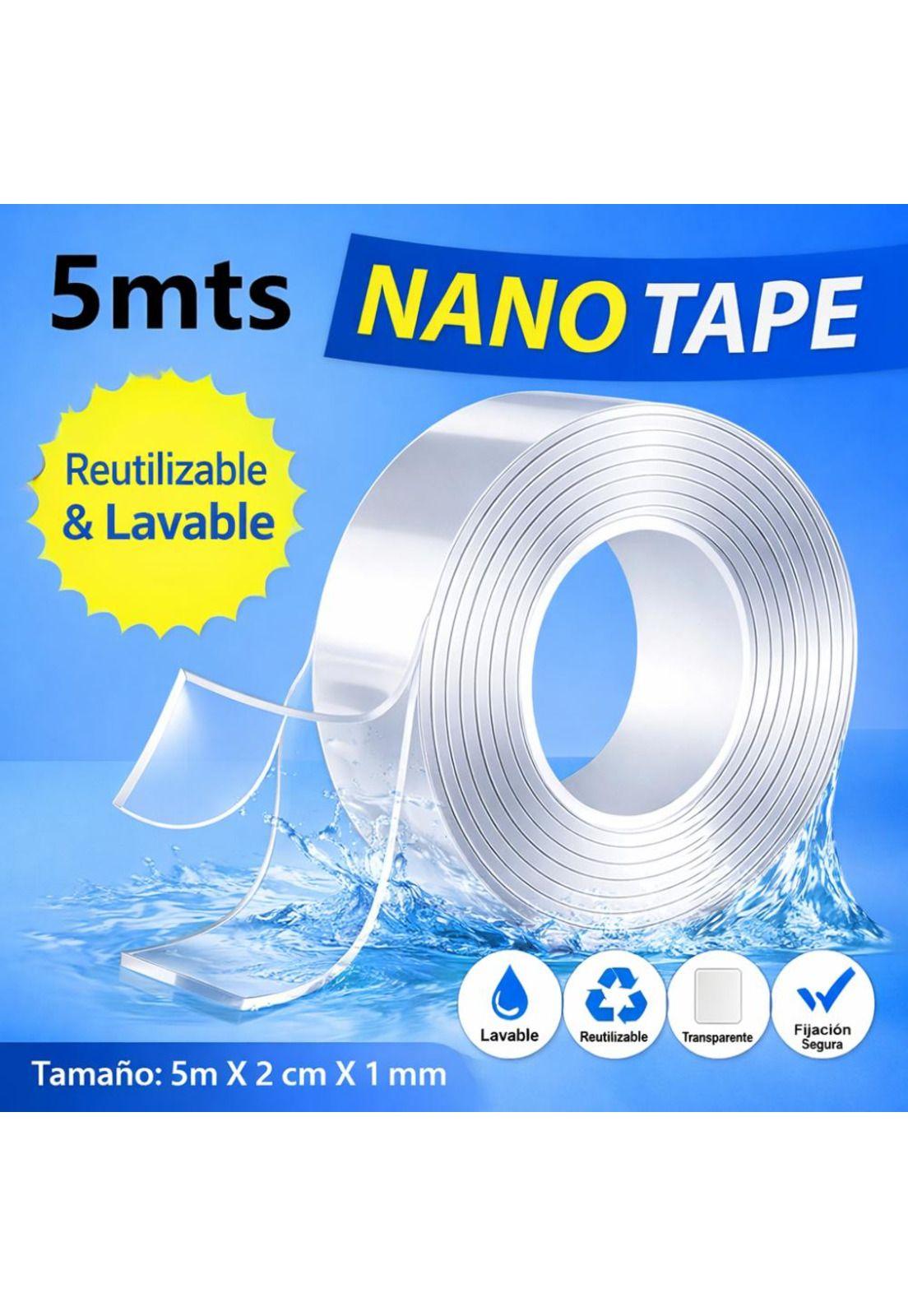 Cinta Nano Adhesiva Doble Cara Lavable Reutilizable 5m-3