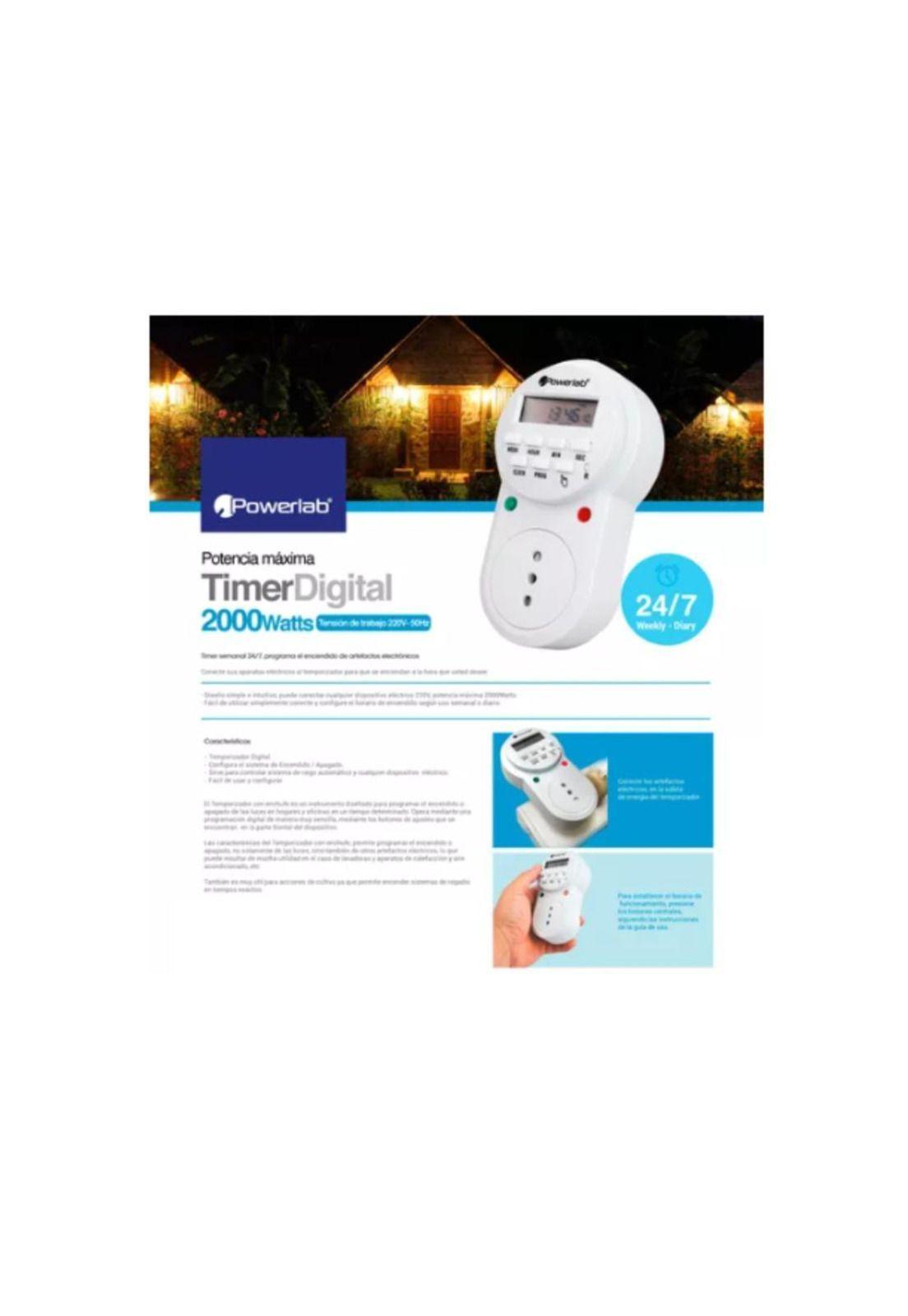 Timer Digital Temporizador Semanal 24/7 Powerlab - 9235-6