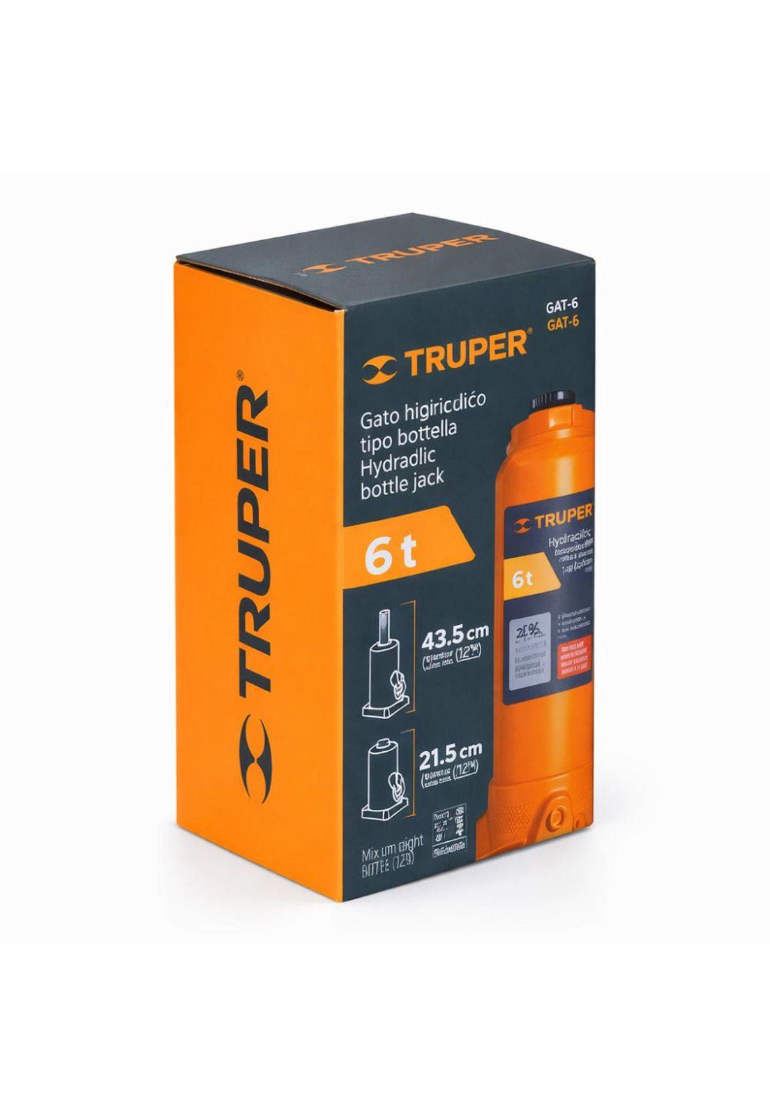 Gata Hidraulica 6 Tn Tipo Botella Truper Gat-6-3